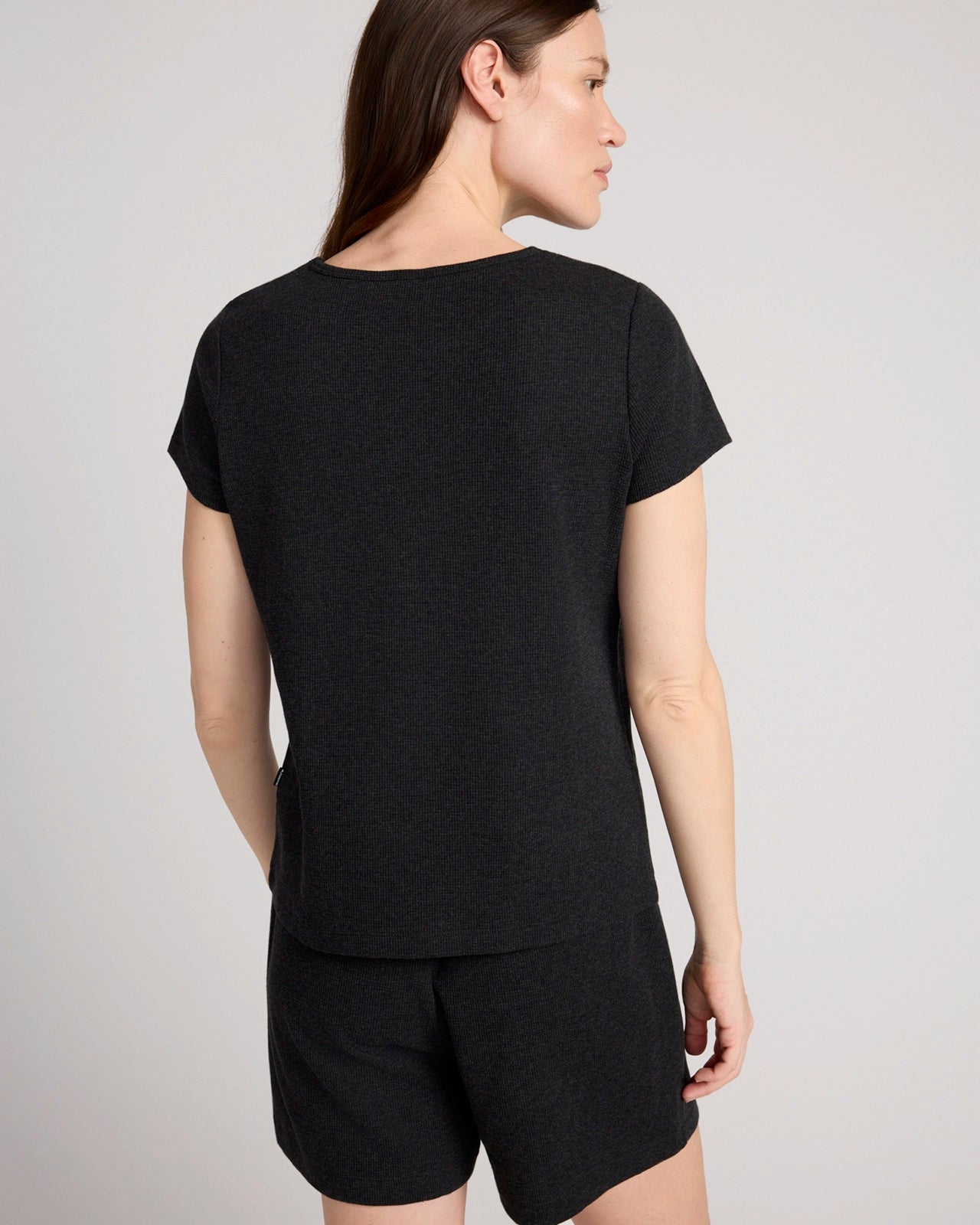 The Organic Cotton Club Waffle Tee - Black