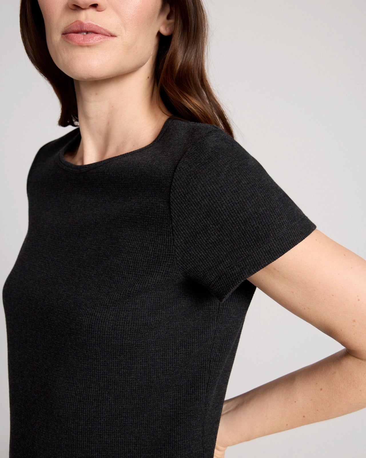 The Organic Cotton Club Waffle Tee - Black