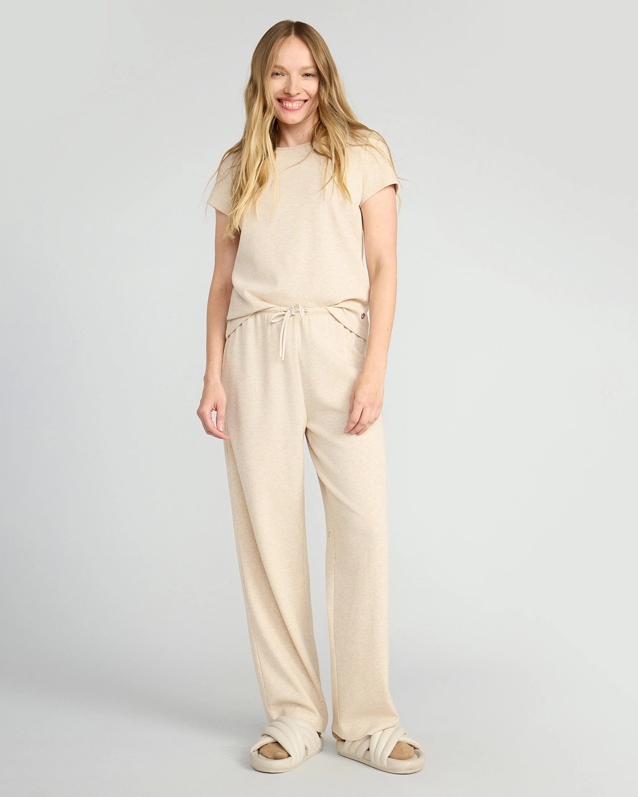 The Organic Cotton Club + GRS Certified Recycled Poly Waffle Tee - Brown