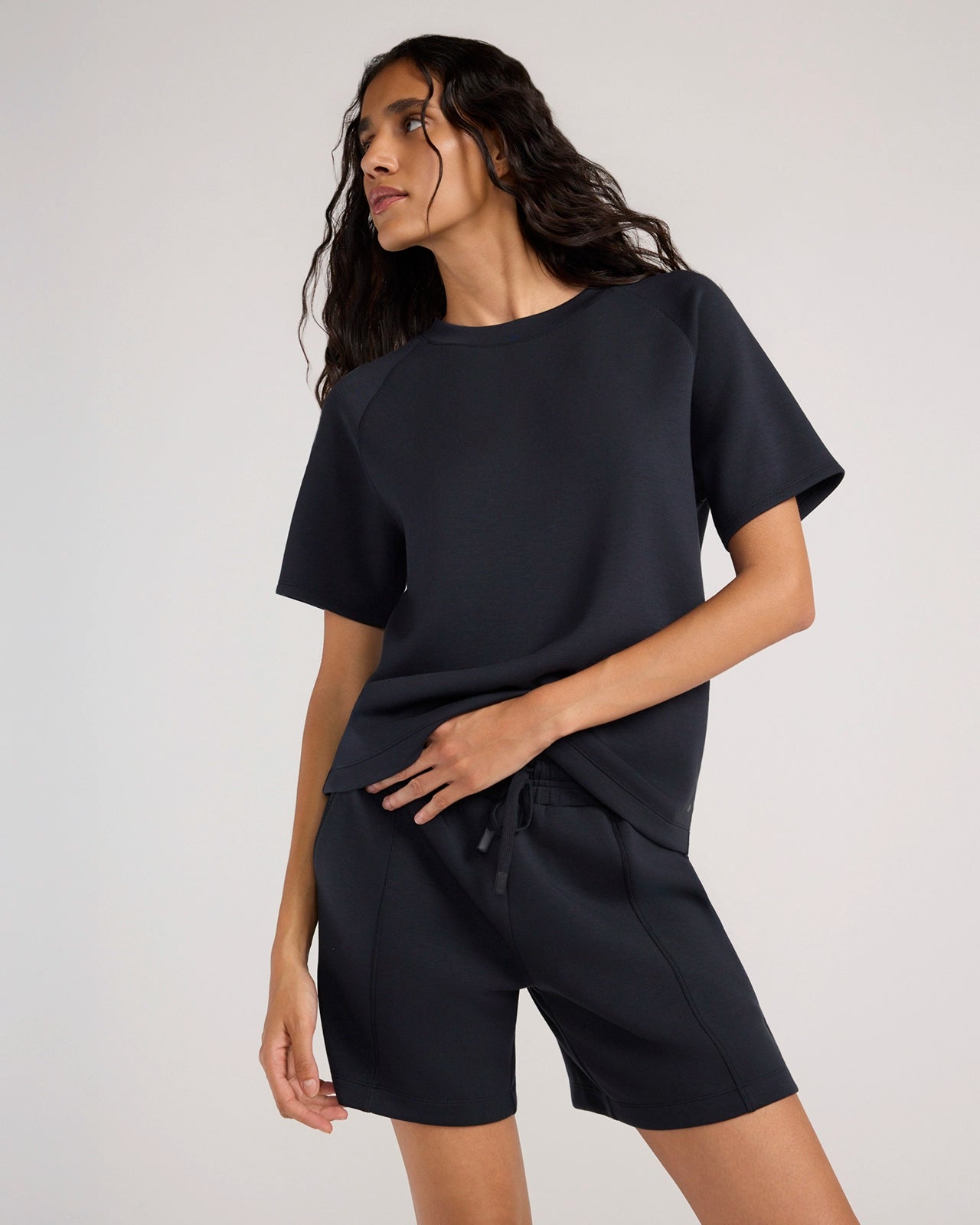 The Soft Tech Fleece Short Sleeve Top - Black