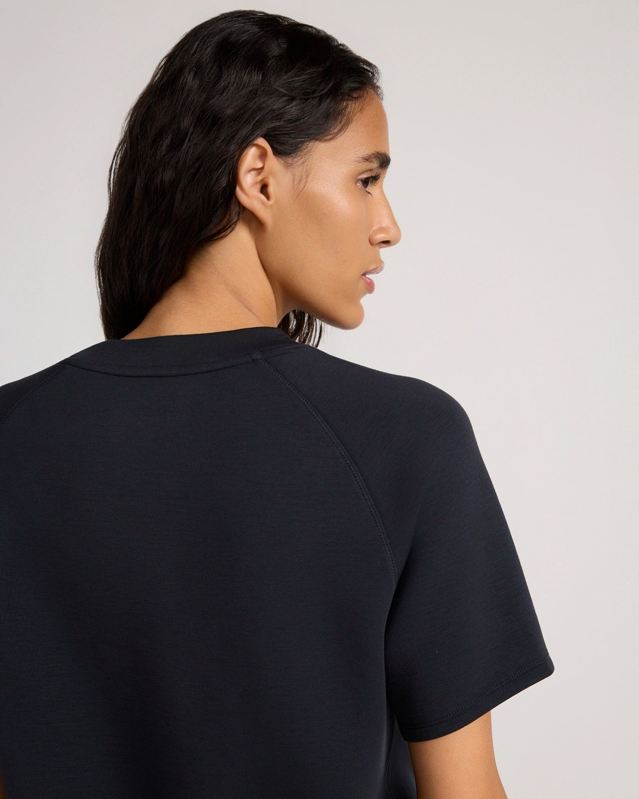 The Soft Tech Fleece Short Sleeve Top - Black