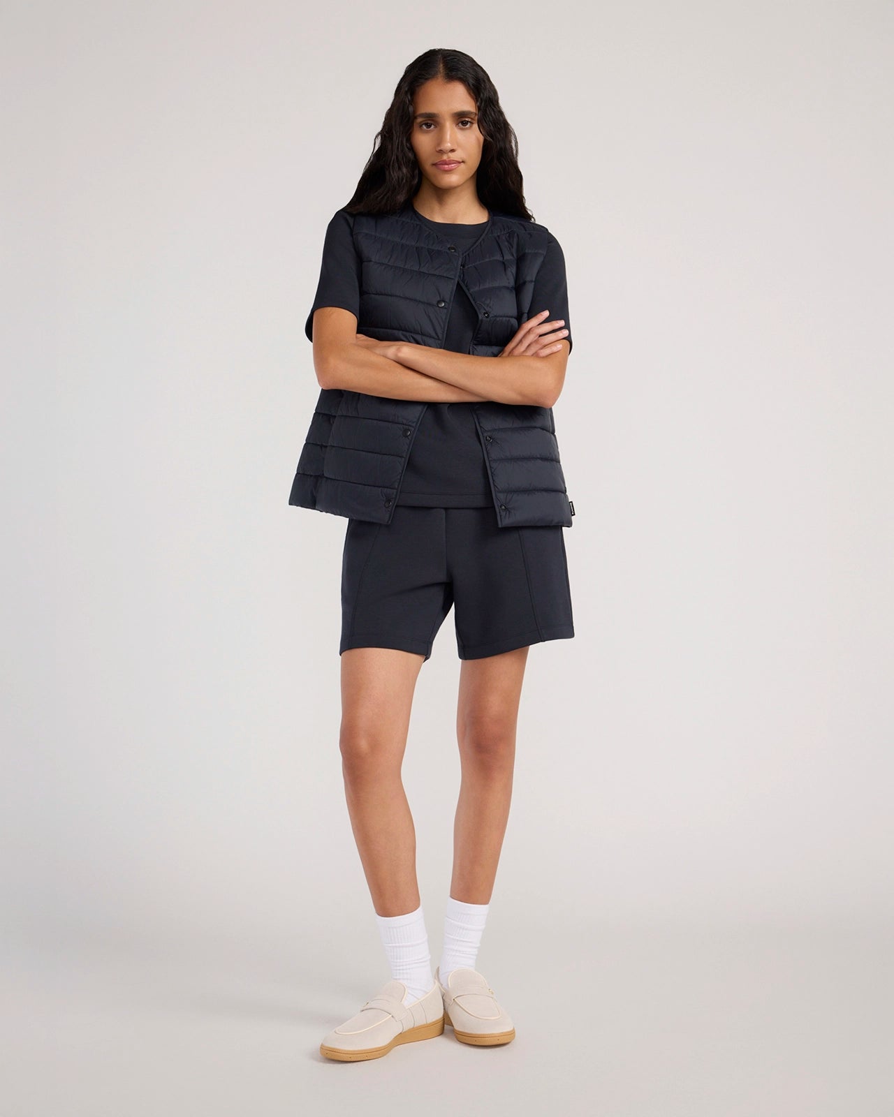 The Soft Tech Fleece Short Sleeve Top - Black
