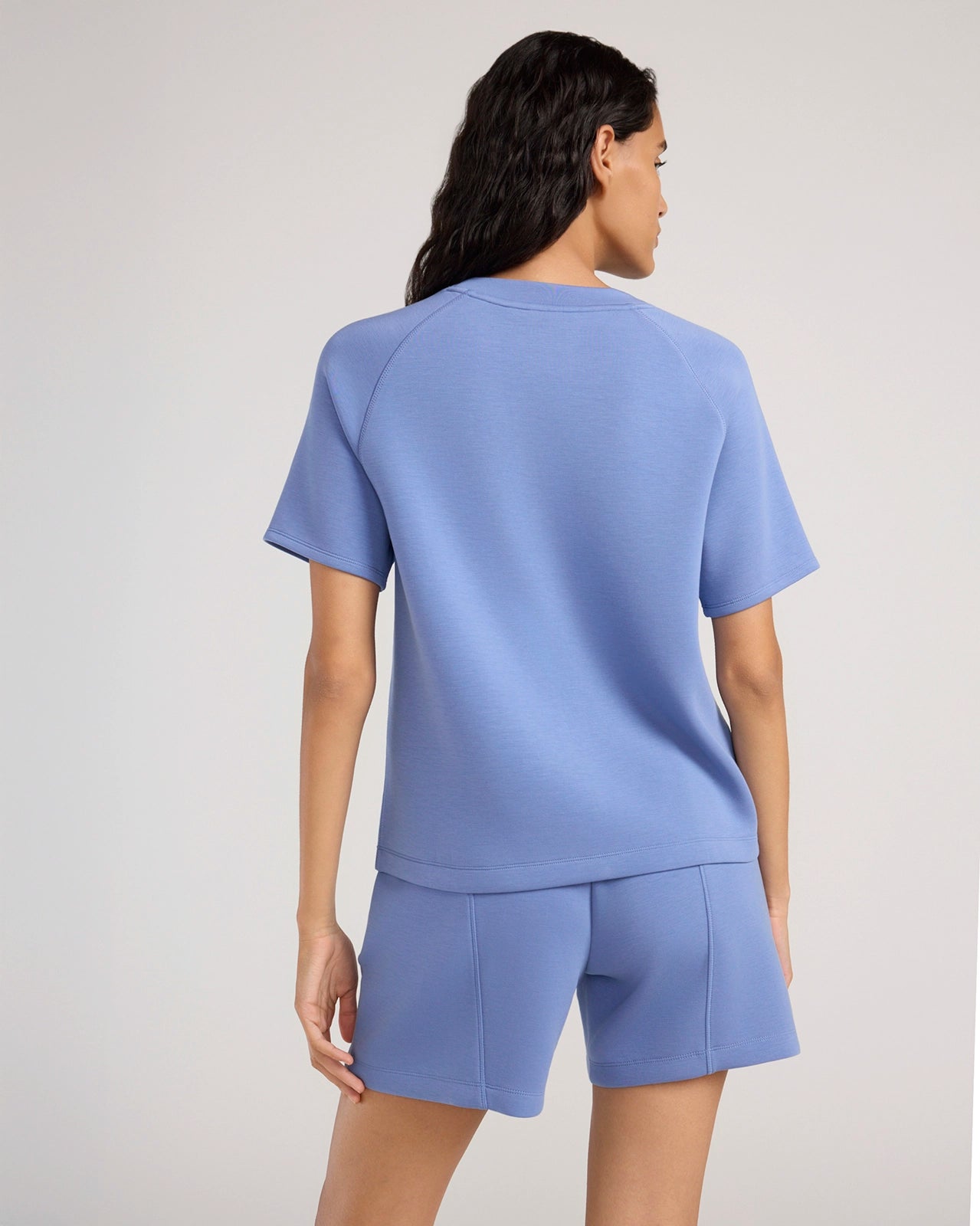The Soft Tech Fleece Short Sleeve Top - Colony Blue