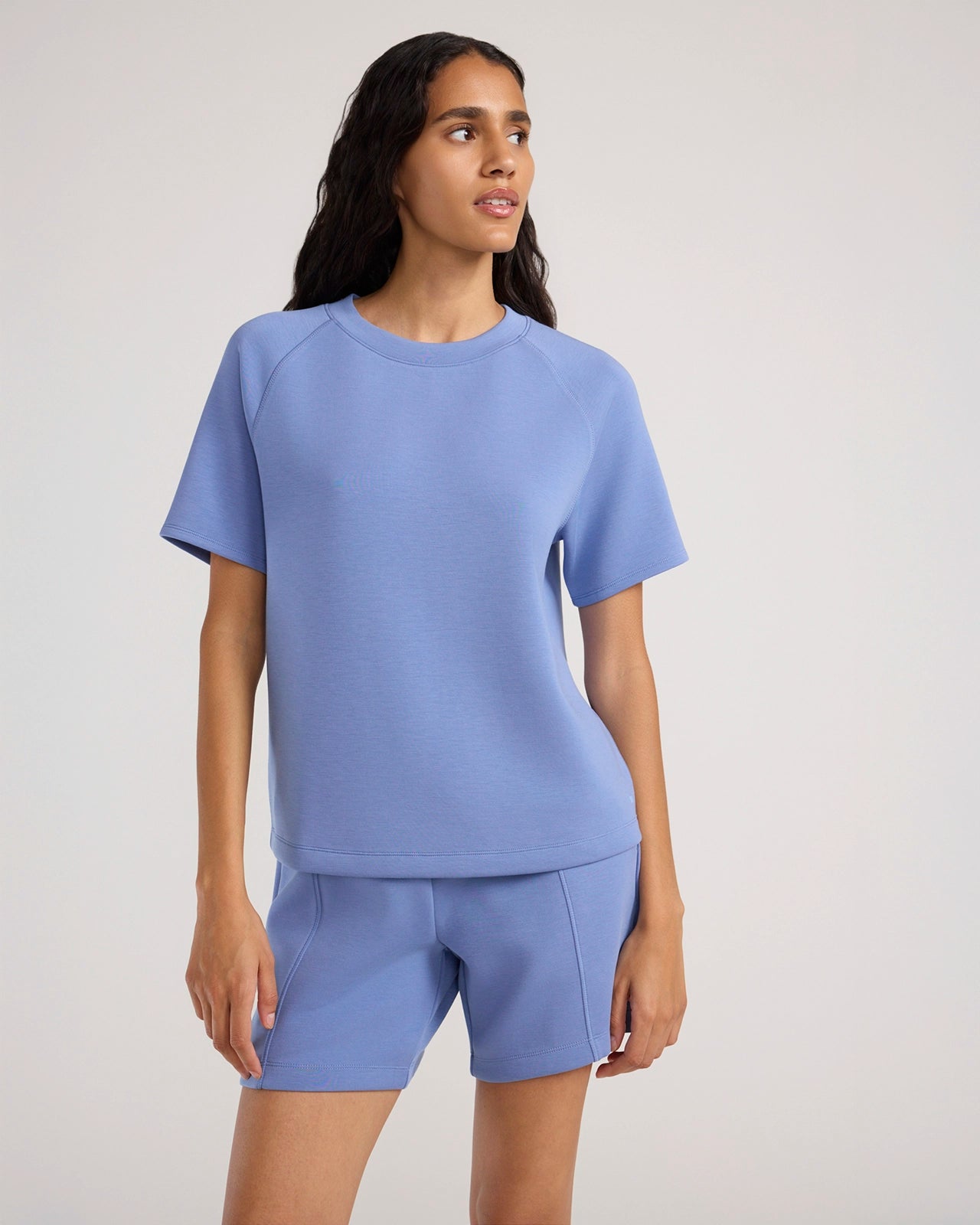 The Soft Tech Fleece Short Sleeve Top - Colony Blue
