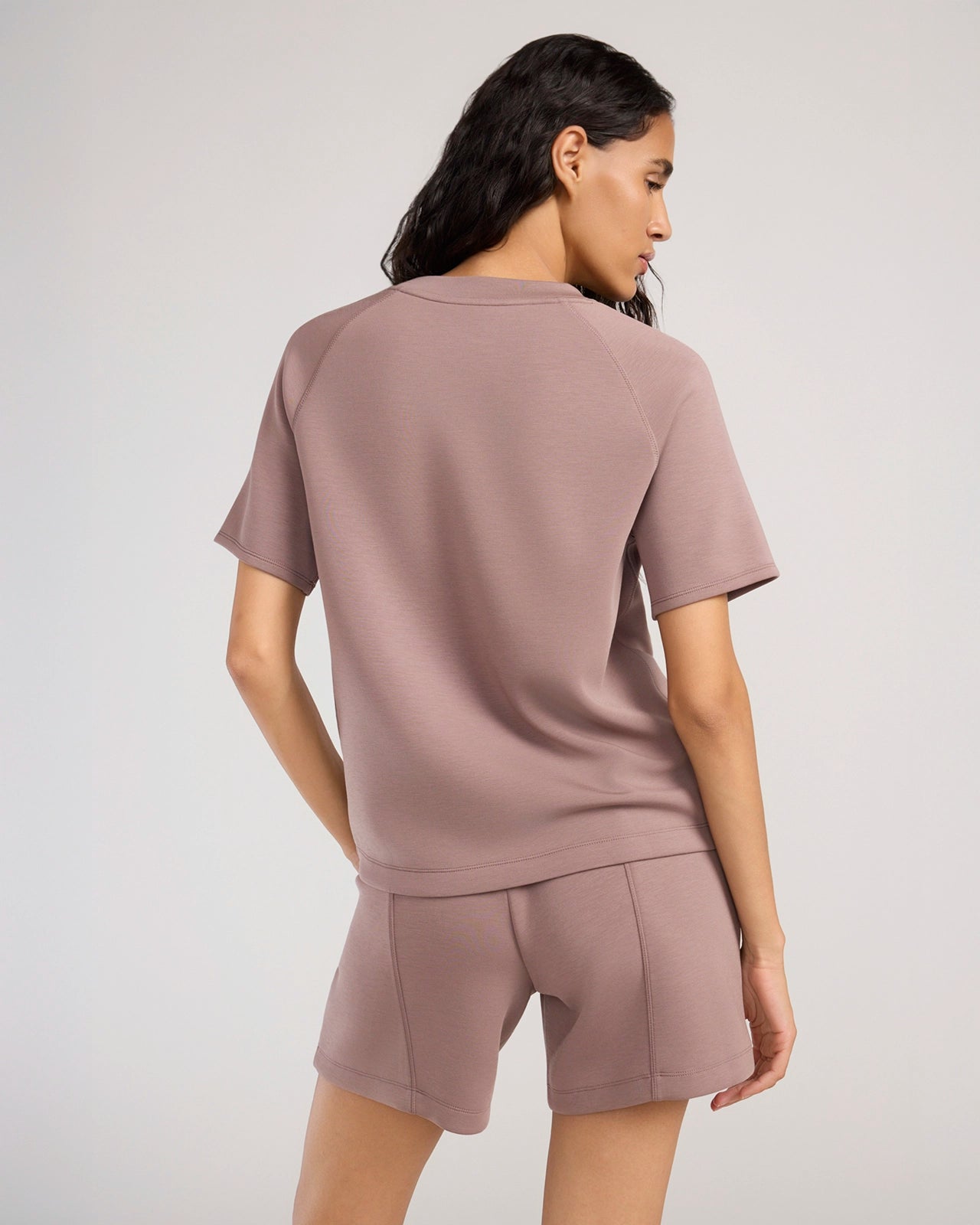 The Soft Tech Fleece Short Sleeve Top - Deep Taupe