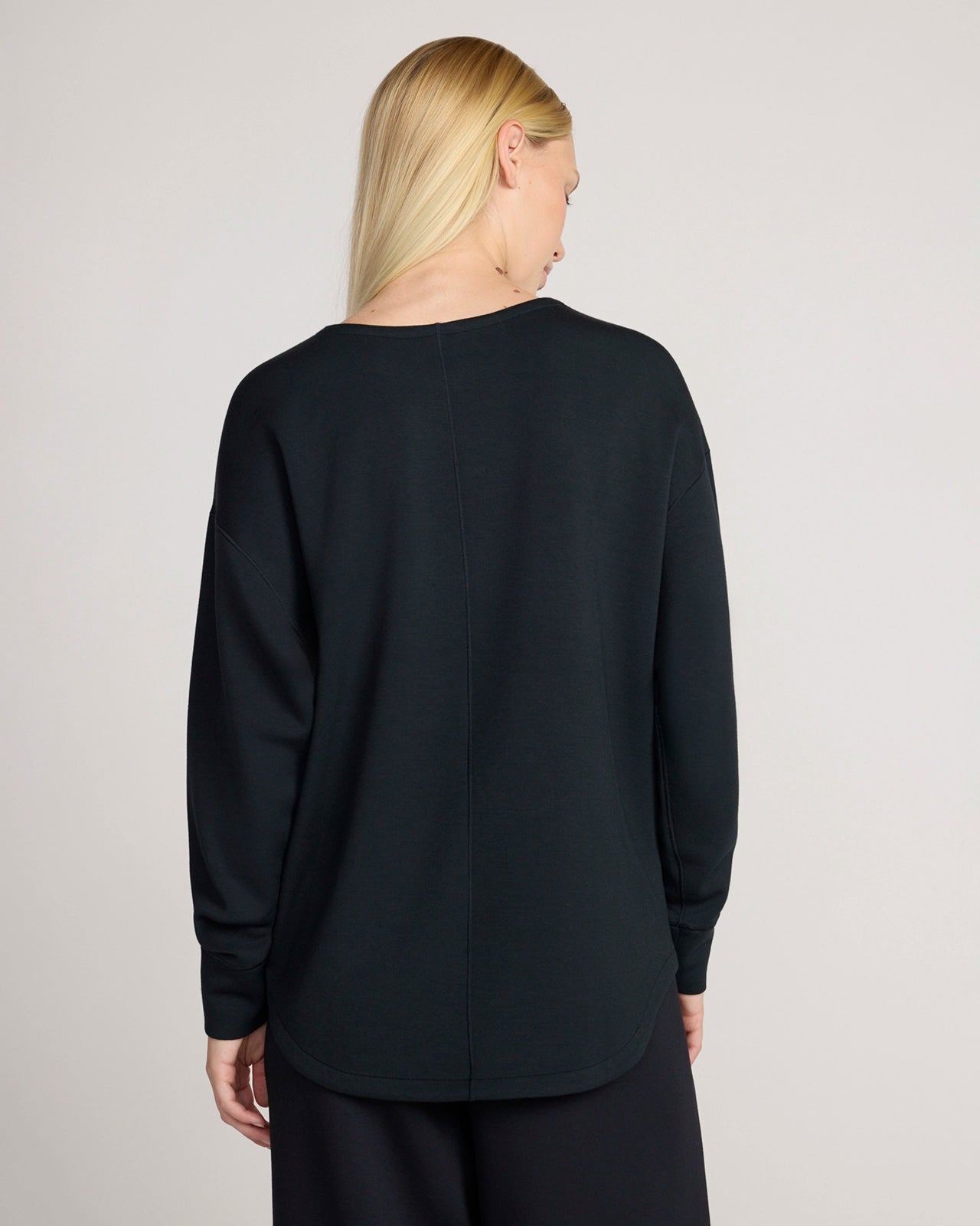 The Soft Luxe Tech Fleece Top - Jet Black