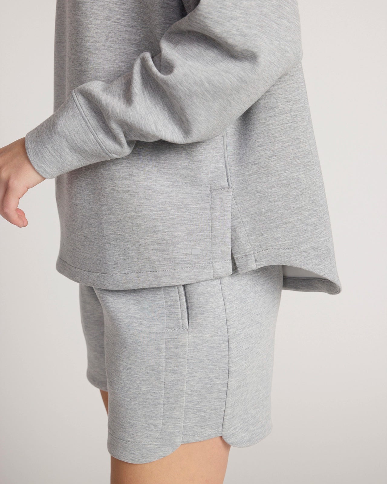 The Soft Luxe Tech Fleece Top - Ash Grey