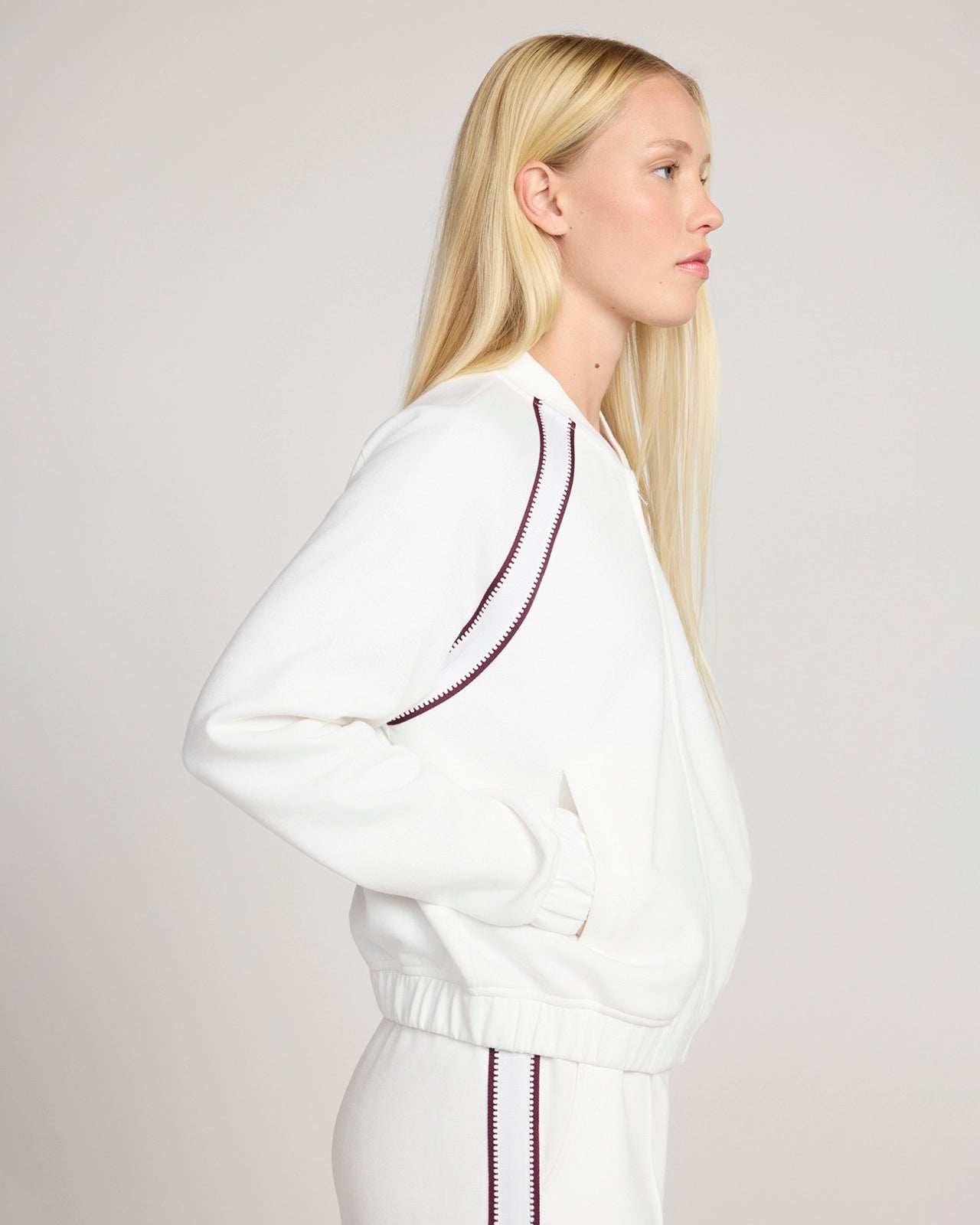 The Soft Luxe Organic Cotton Bomber Jacket - Cream