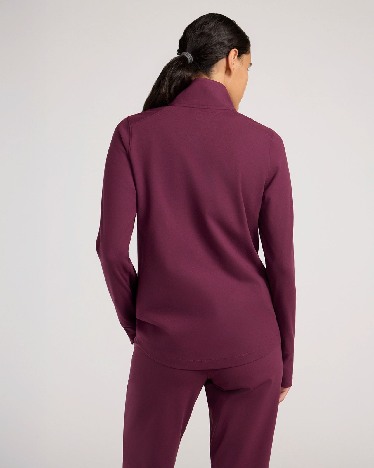 The Soft Luxe Peached Relaxed Yoga Jacket - Fig Purple