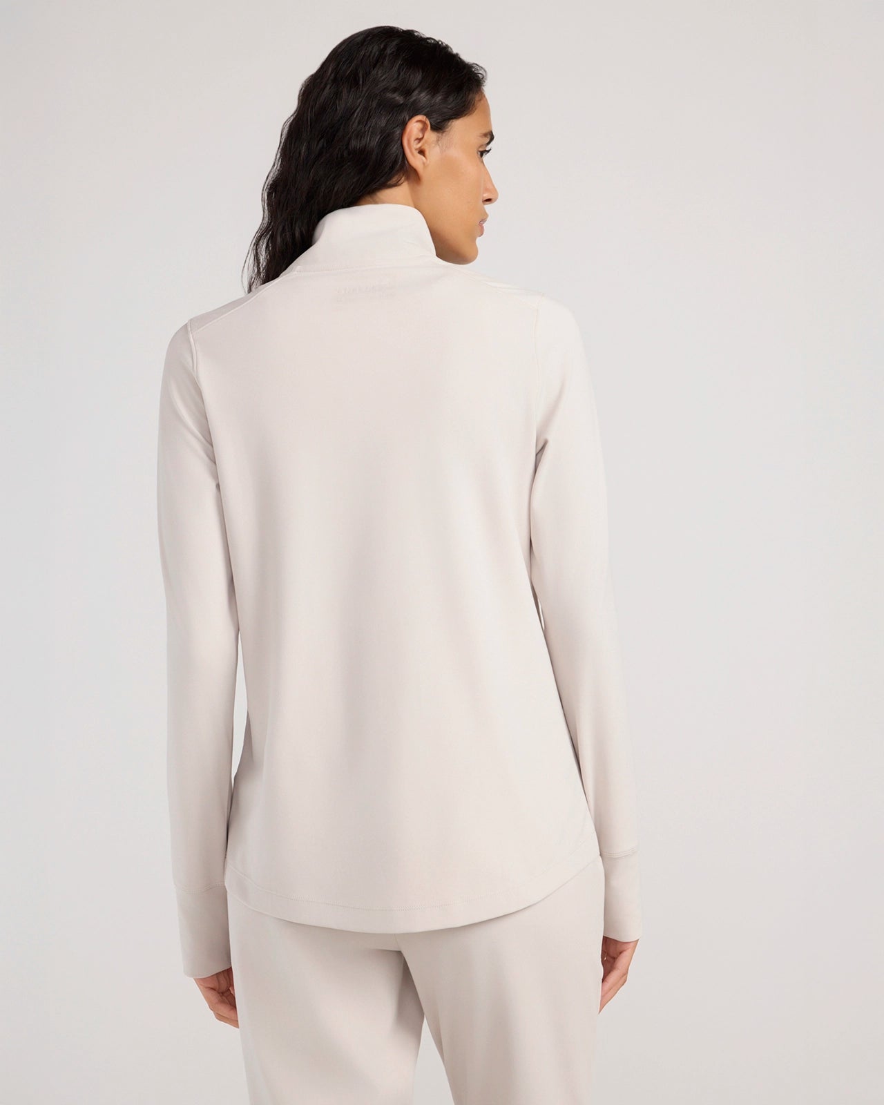 The Soft Luxe Peached Relaxed Yoga Jacket - Pumice Stone Beige