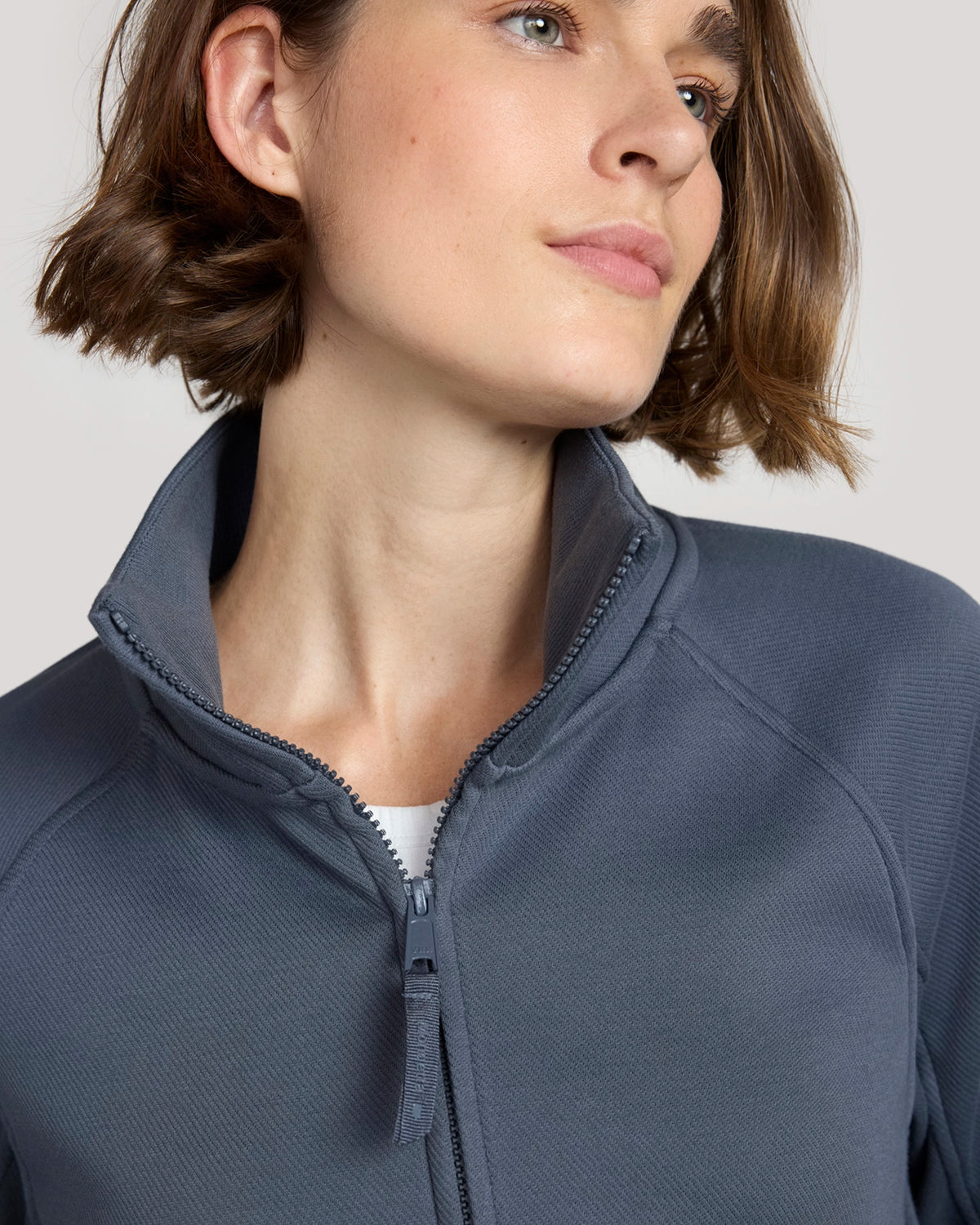 The Soft Luxe Bonded Fleece Full Zip Jacket - Blue