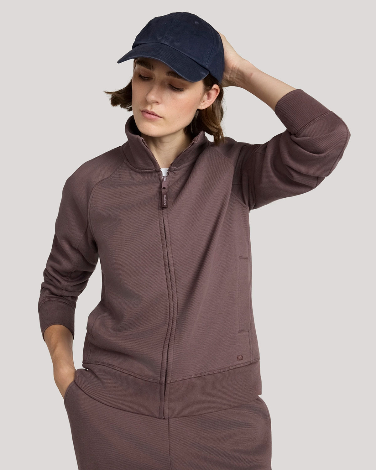 The Soft Luxe Bonded Fleece Full Zip Jacket - Brown