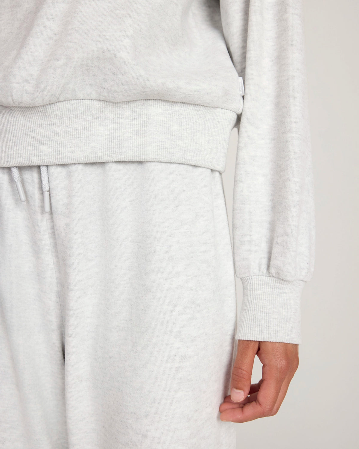 The Soft Luxe Melange Fleece Sweatshirt - Grey Melange