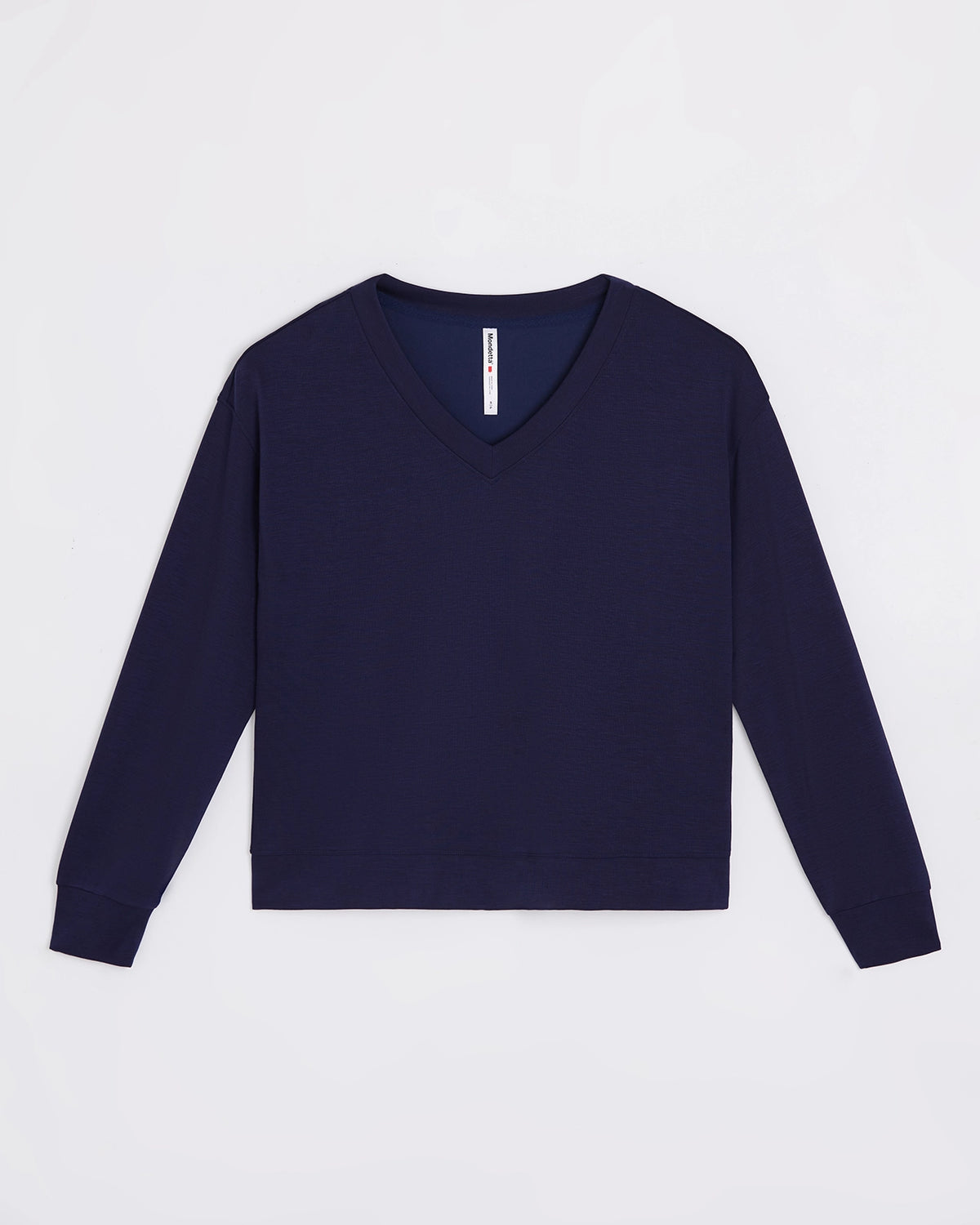 The Soft Luxe Sueded V-Neck Sweatshirt - Peacoat Navy