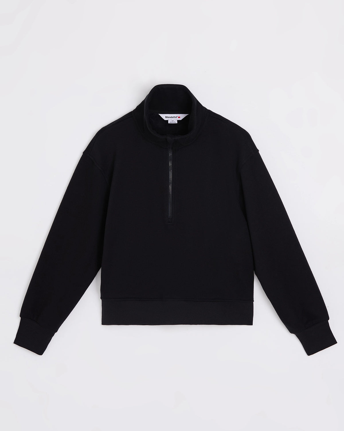 The Soft Luxe Melange Fleece Half-Zip Pullover - Black