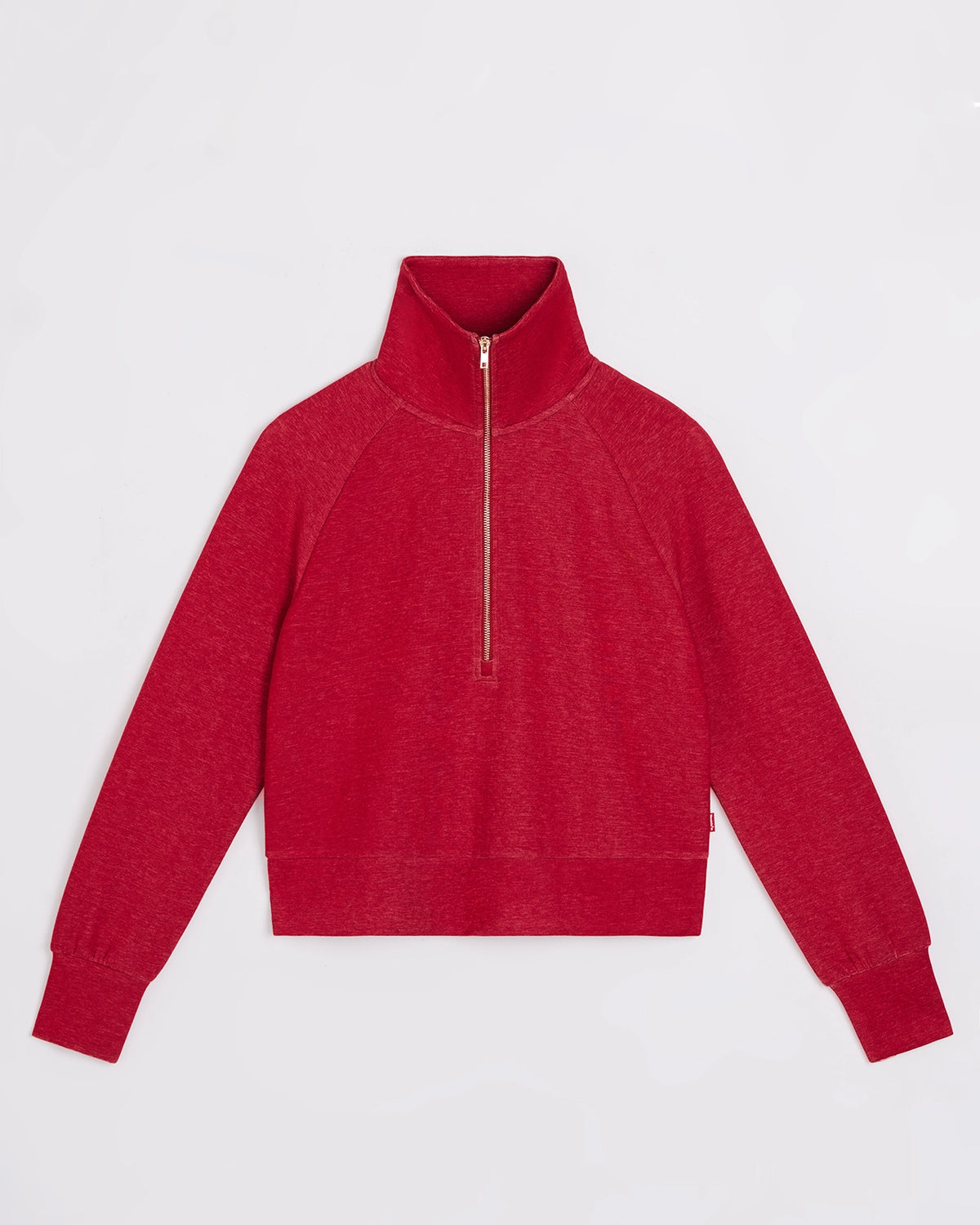 The Soft Luxe Brushed Double Knit Half-Zip - Emboldened Marl Red