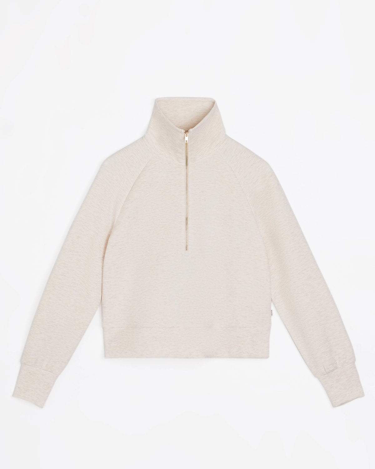 The Soft Luxe Brushed Double Knit Half-Zip - Heather Beige