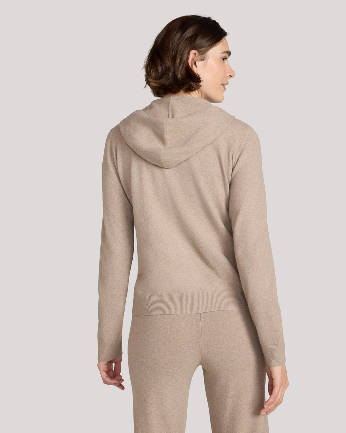 The Soft Luxe Sweaterknit Full Zip Hoodie - Heather Oatmeal