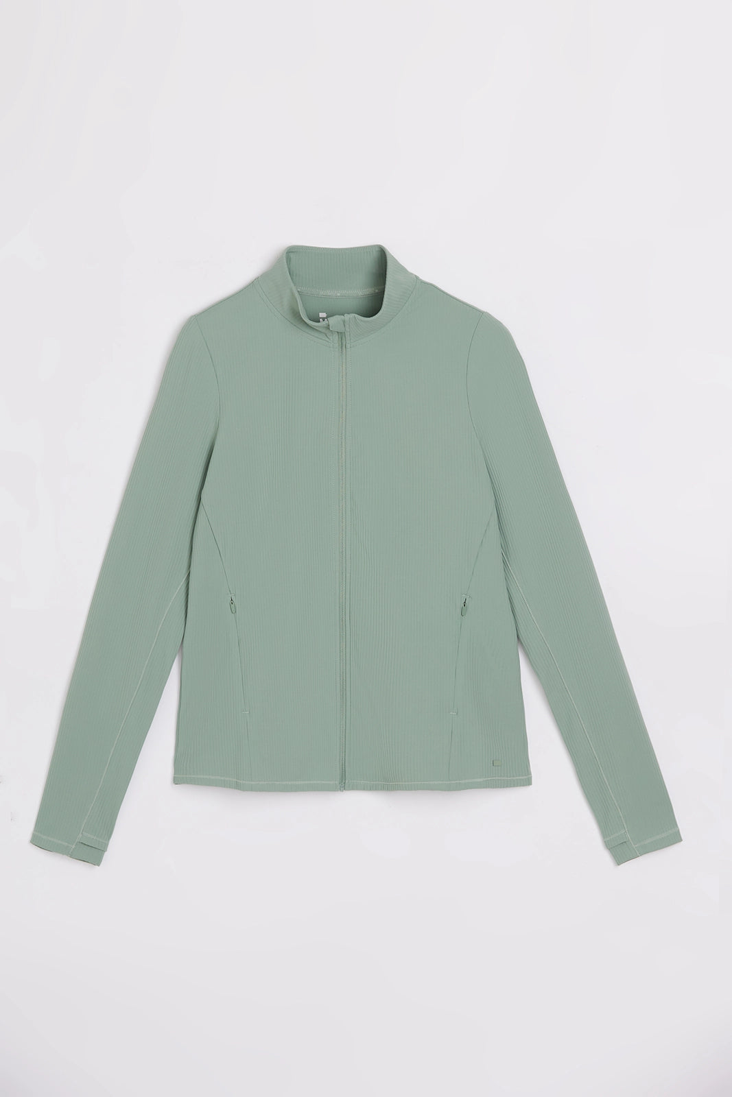 The Active Ribbed Yoga Jacket - Muted Green