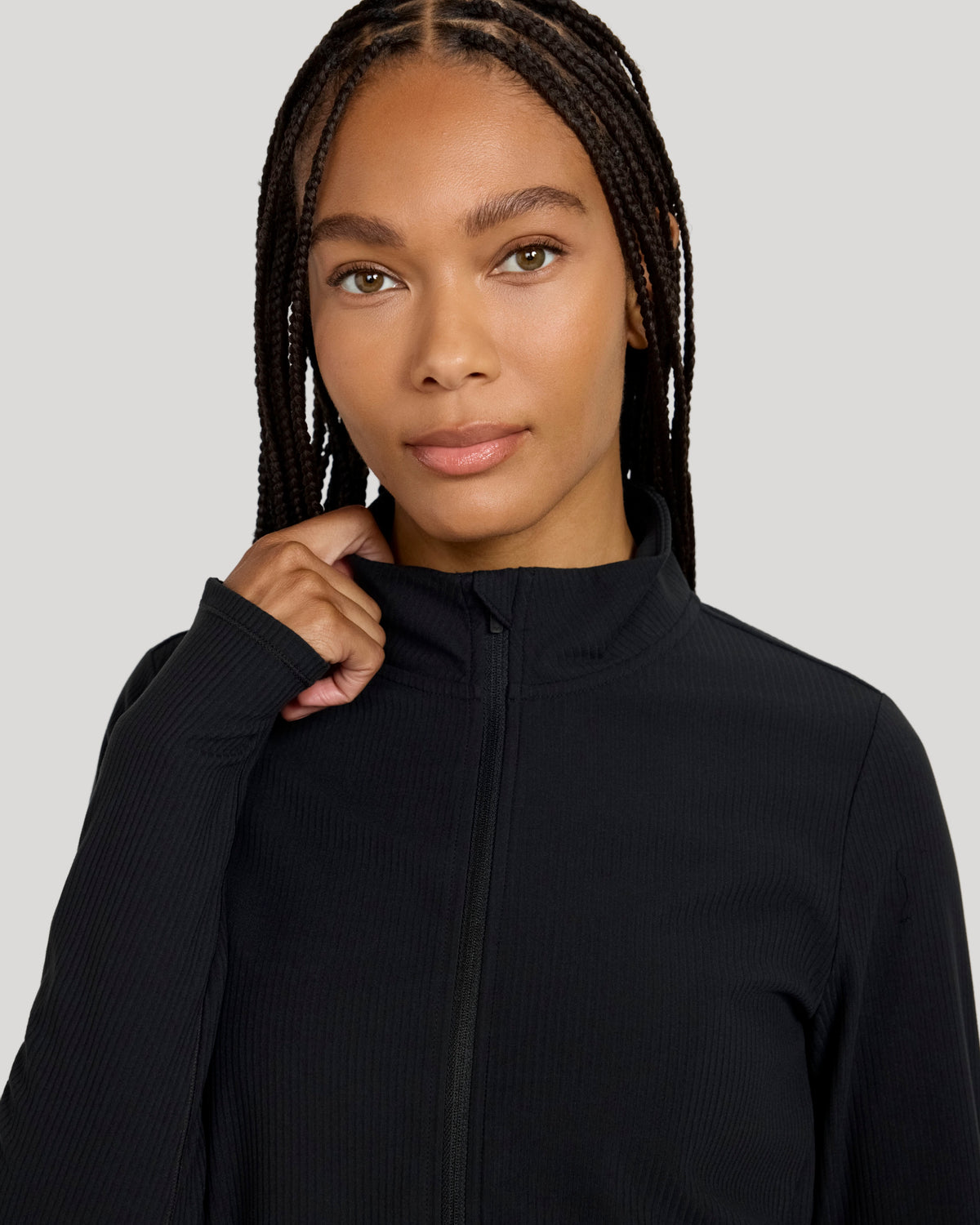 The Active Ribbed Yoga Jacket - Black