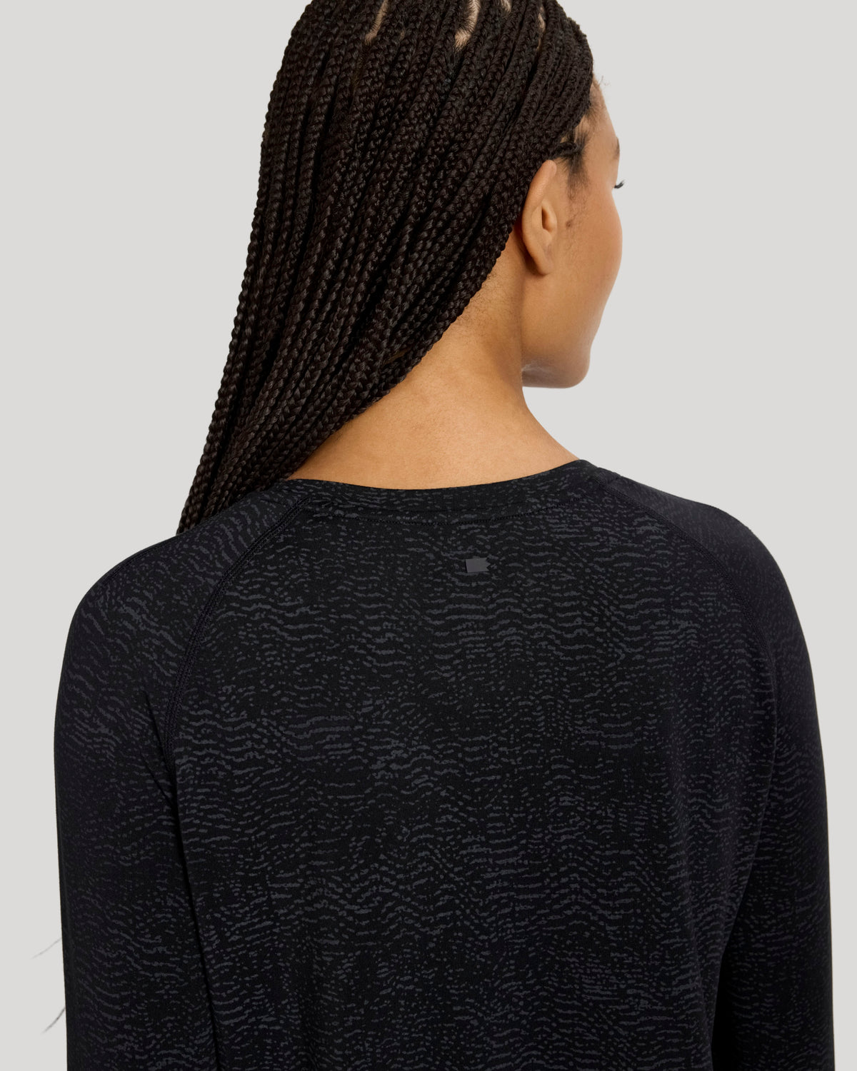 The Active Printed Long Sleeve Tee - Black
