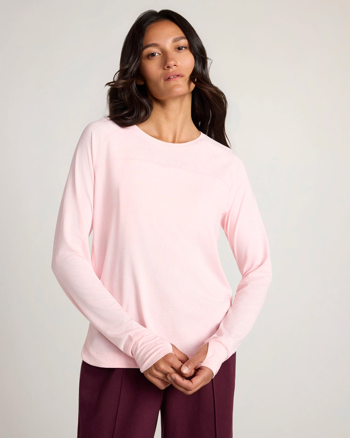 The Active Printed Long Sleeve Tee - Baby Pink