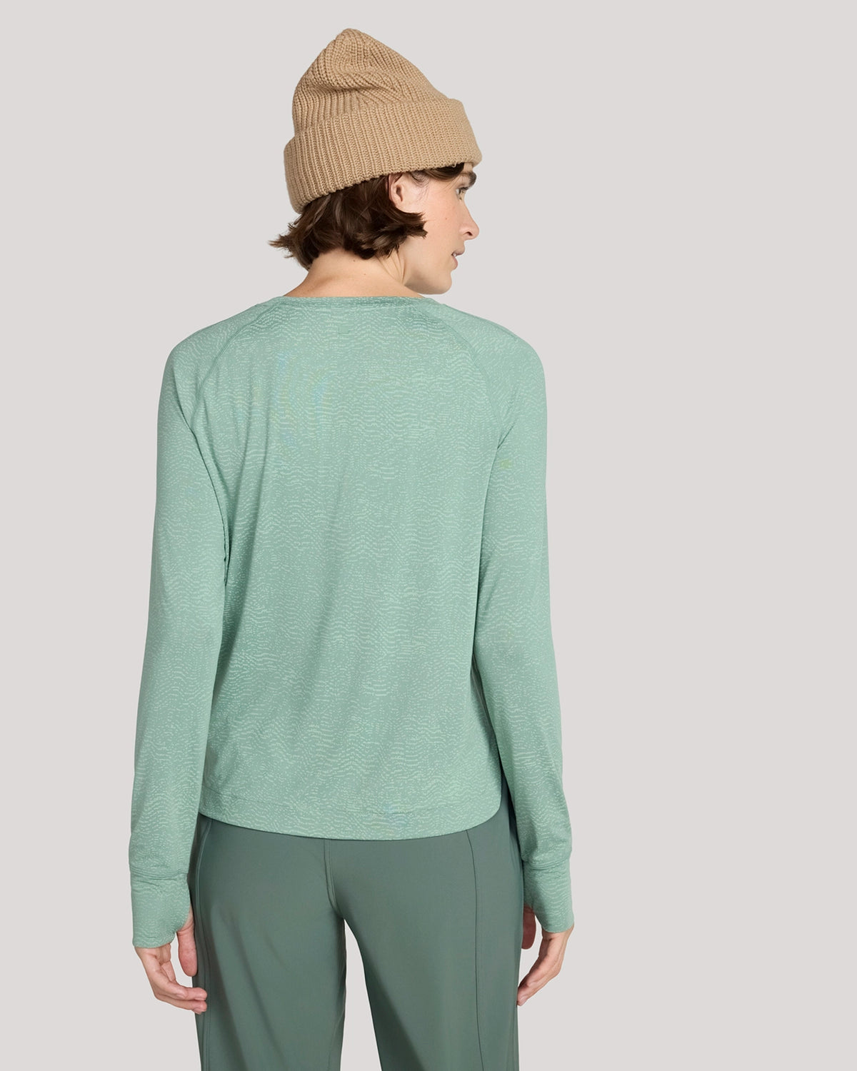 The Active Printed Long Sleeve Tee - Sage Green