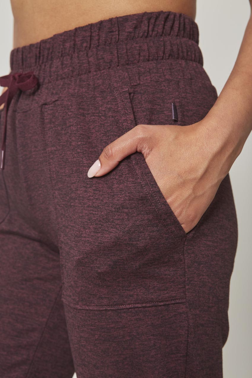 Women’s Melange Peached Jogger - Wine Tasting Melange