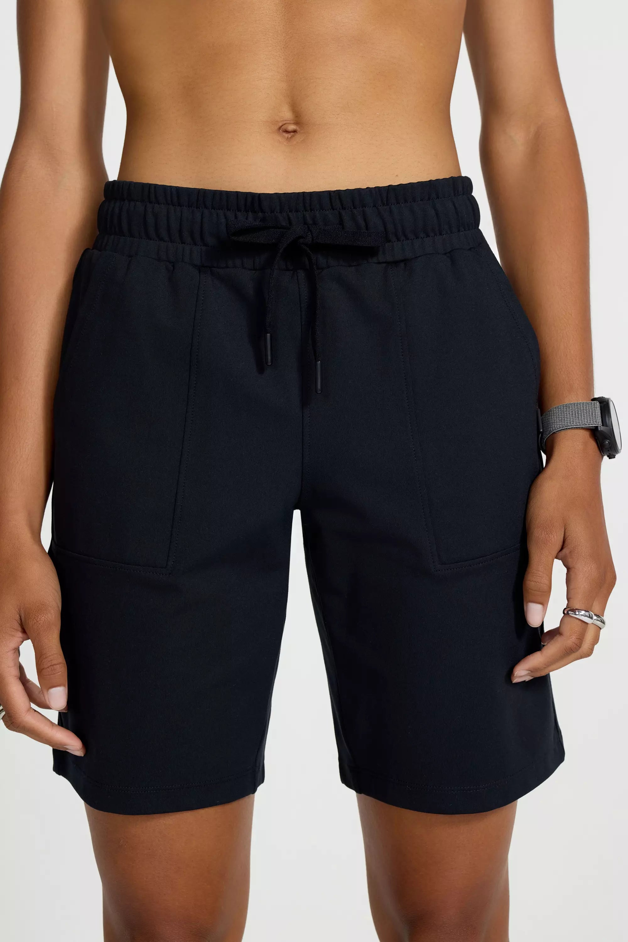 The Soft Stretch GRS Certified Recycled Poly Bermuda Short - Black