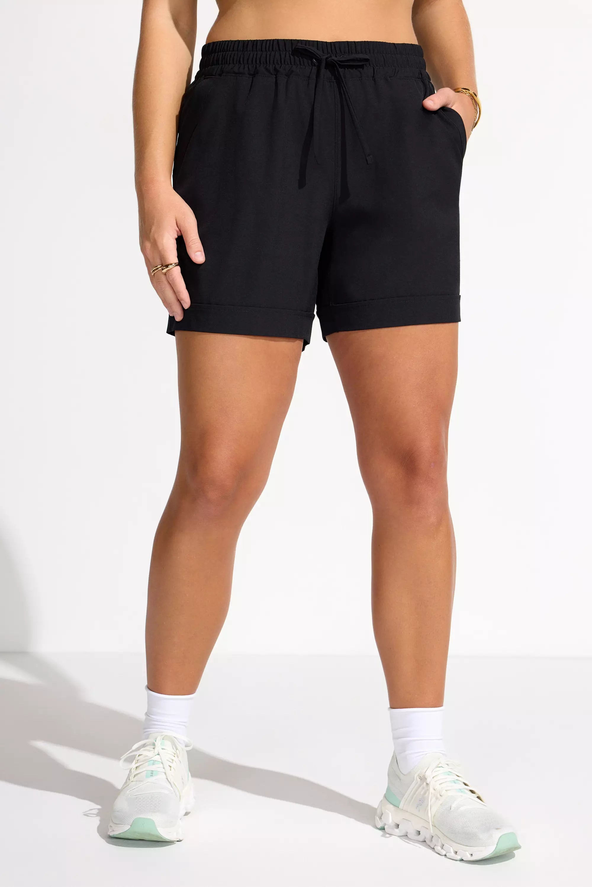 The Stretch GRS Certified Recycled Poly 6" Walking Short - Black