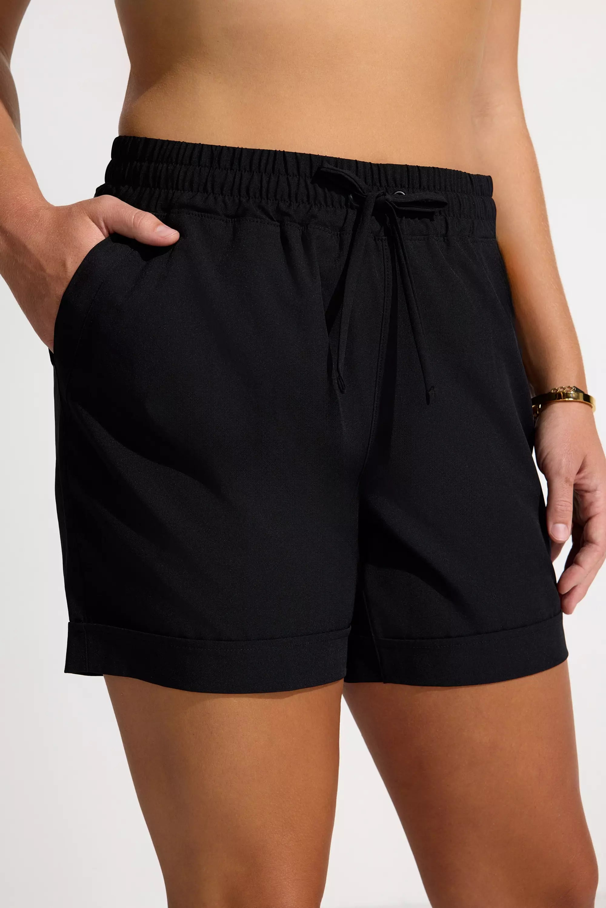 The Stretch GRS Certified Recycled Poly 6" Walking Short - Black