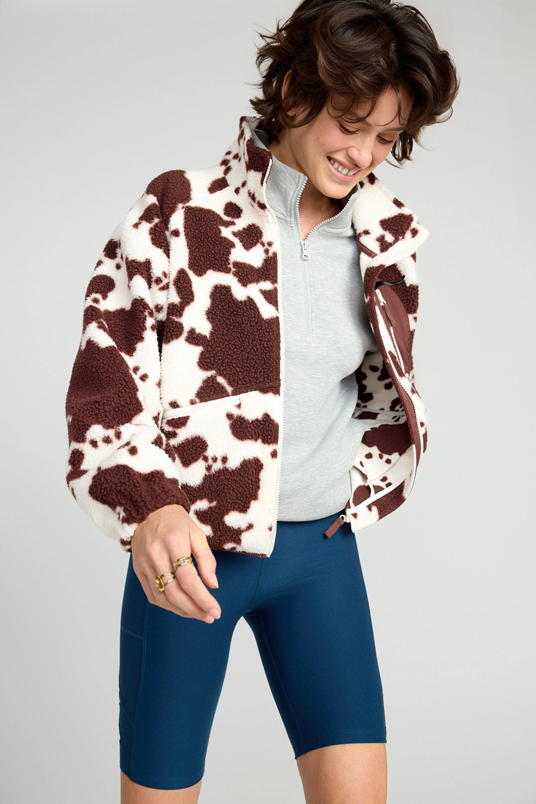 The Active GRS Certified Recycled Poly Triangle Mesh Insert Biker Short - Moonlight Ocean