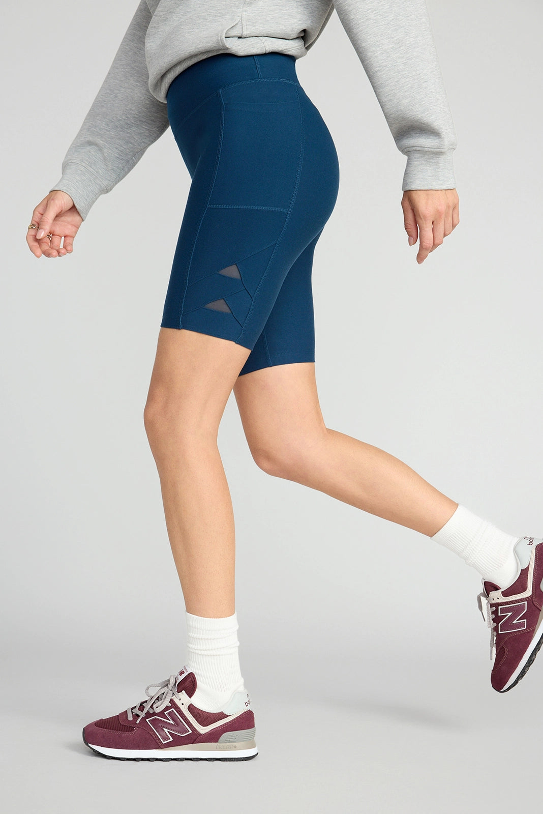 The Active GRS Certified Recycled Poly Triangle Mesh Insert Biker Short - Moonlight Ocean