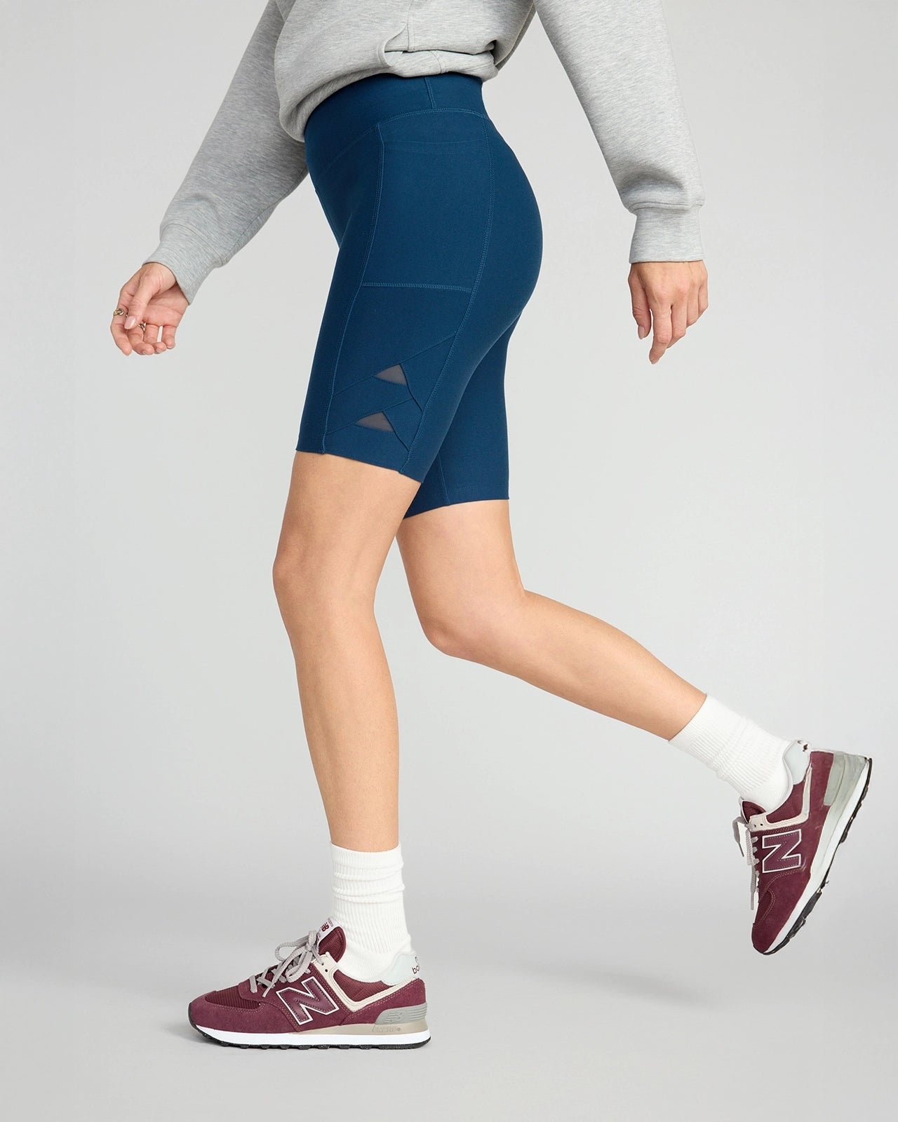 The Active GRS Certified Recycled Poly Triangle Mesh Insert Biker Short - Moonlight Ocean