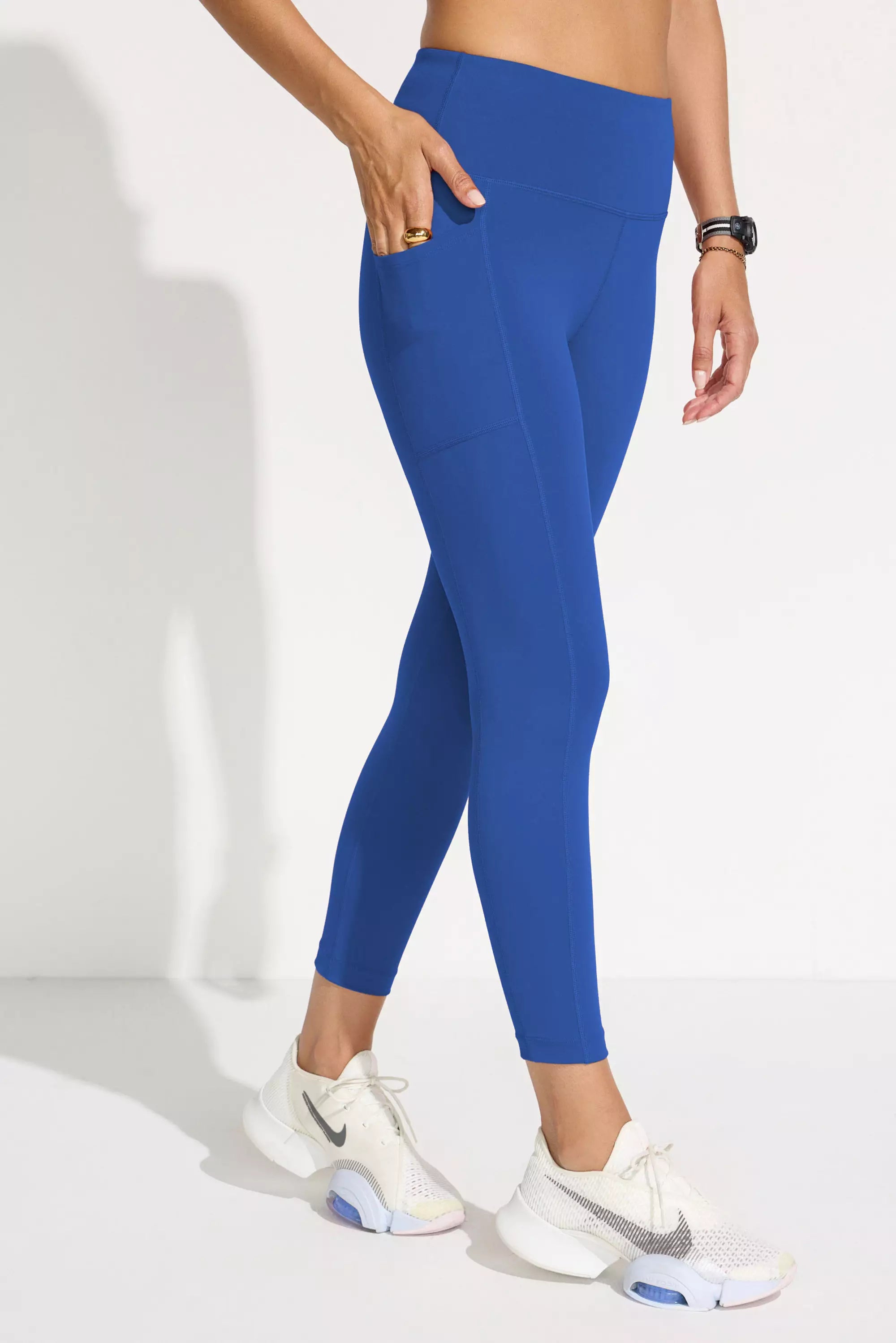 The Active Stretch GRS Certified Recycled Nylon Capri Legging - Lazuli Blue