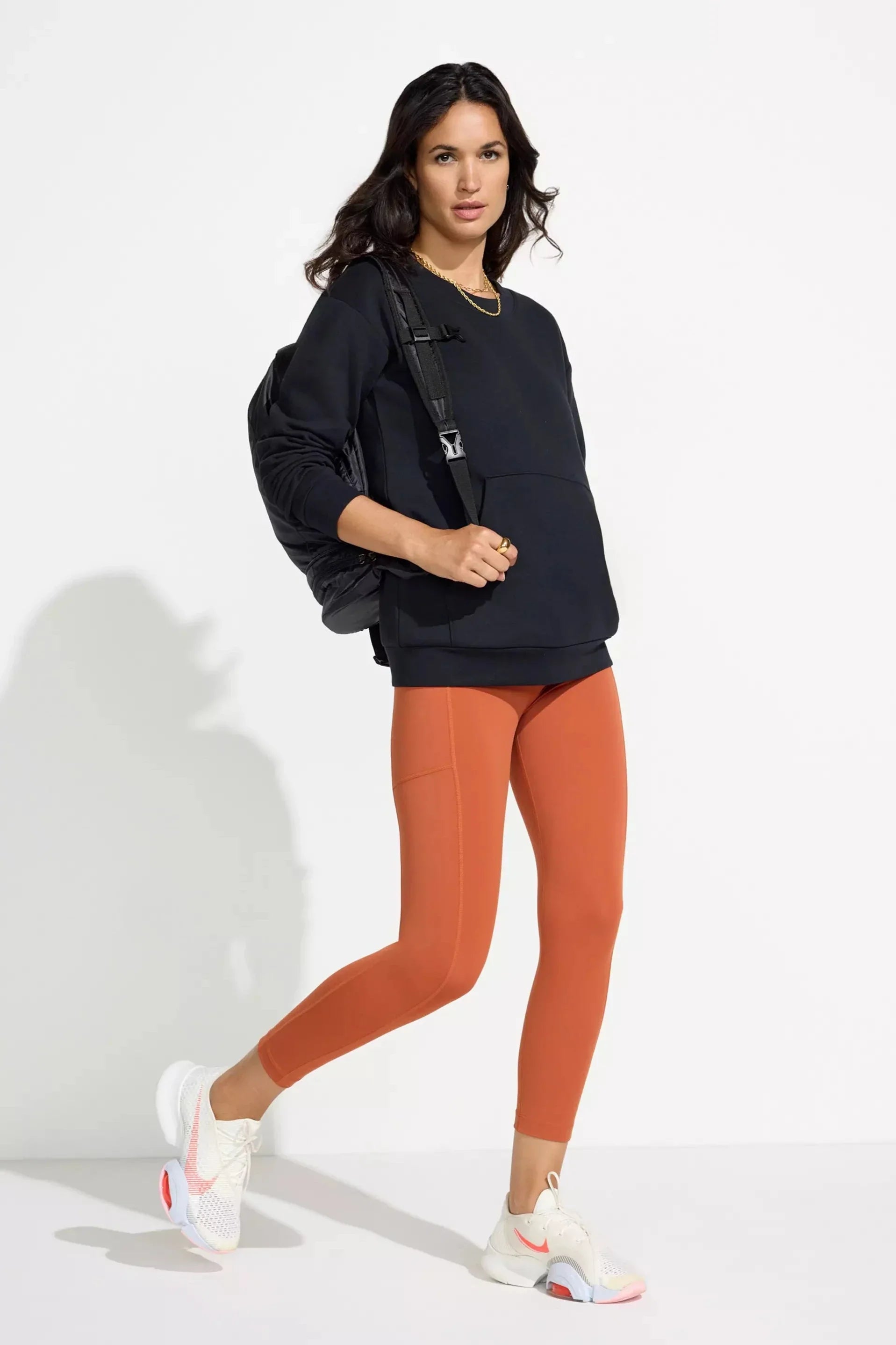 The Active Stretch GRS Certified Recycled Nylon Capri Legging - Terracotta
