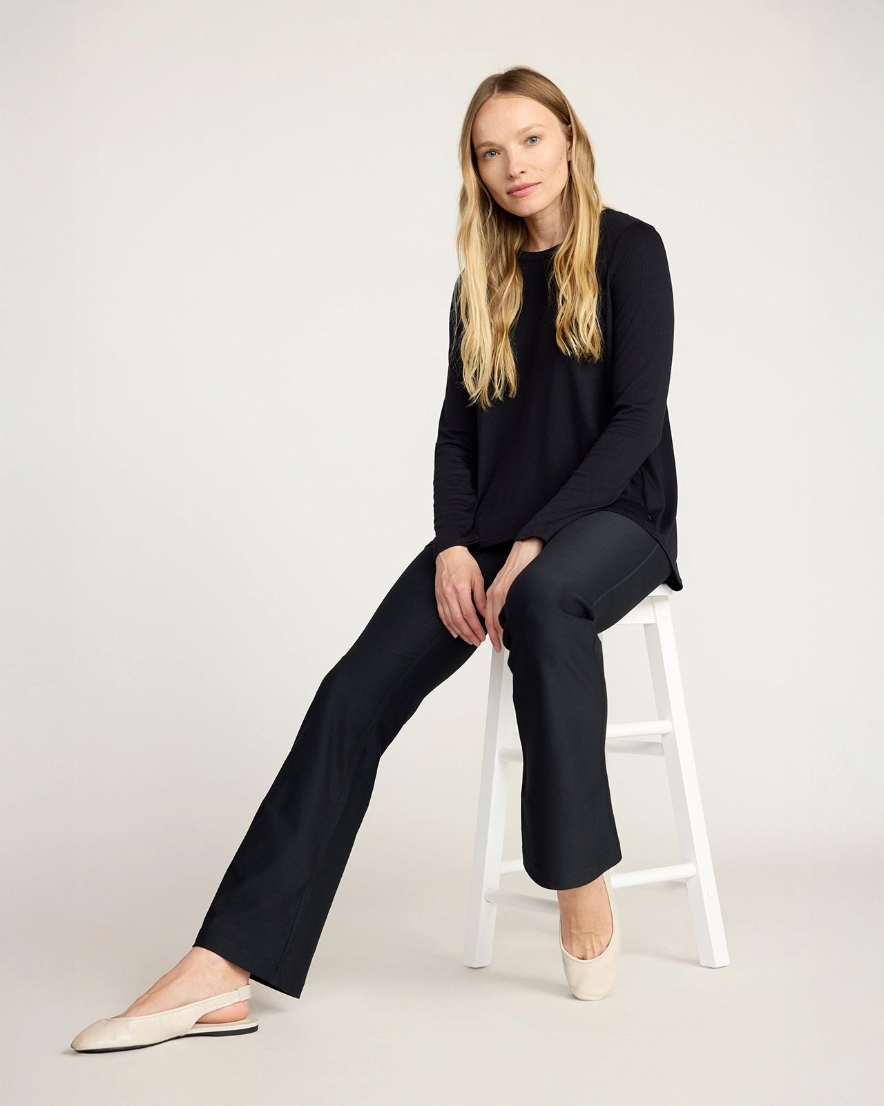 The Active GRS Certified Recycled Poly Wide Leg Yoga Pant - Black