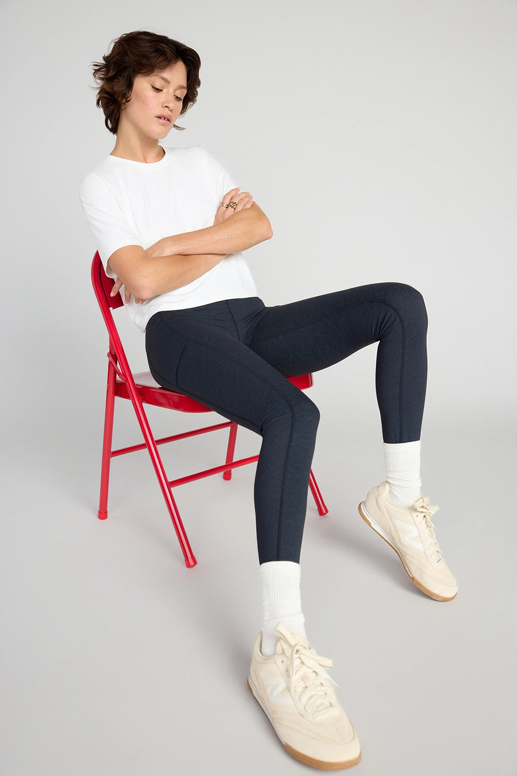 The Active GRS Certified Recycled Nylon Denim-Feel Legging - Black Combo