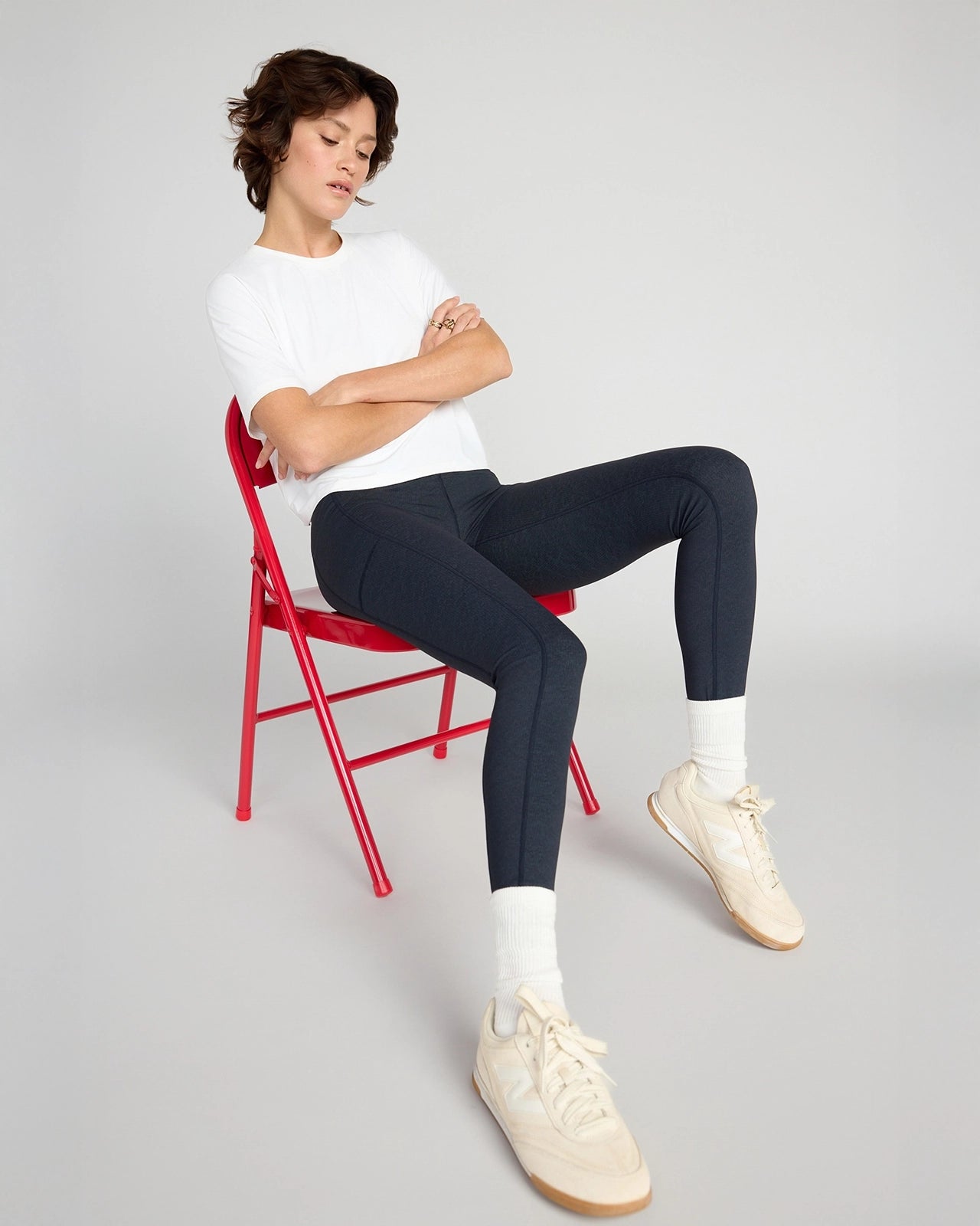 The Active GRS Certified Recycled Nylon Denim-Feel Legging - Black Combo