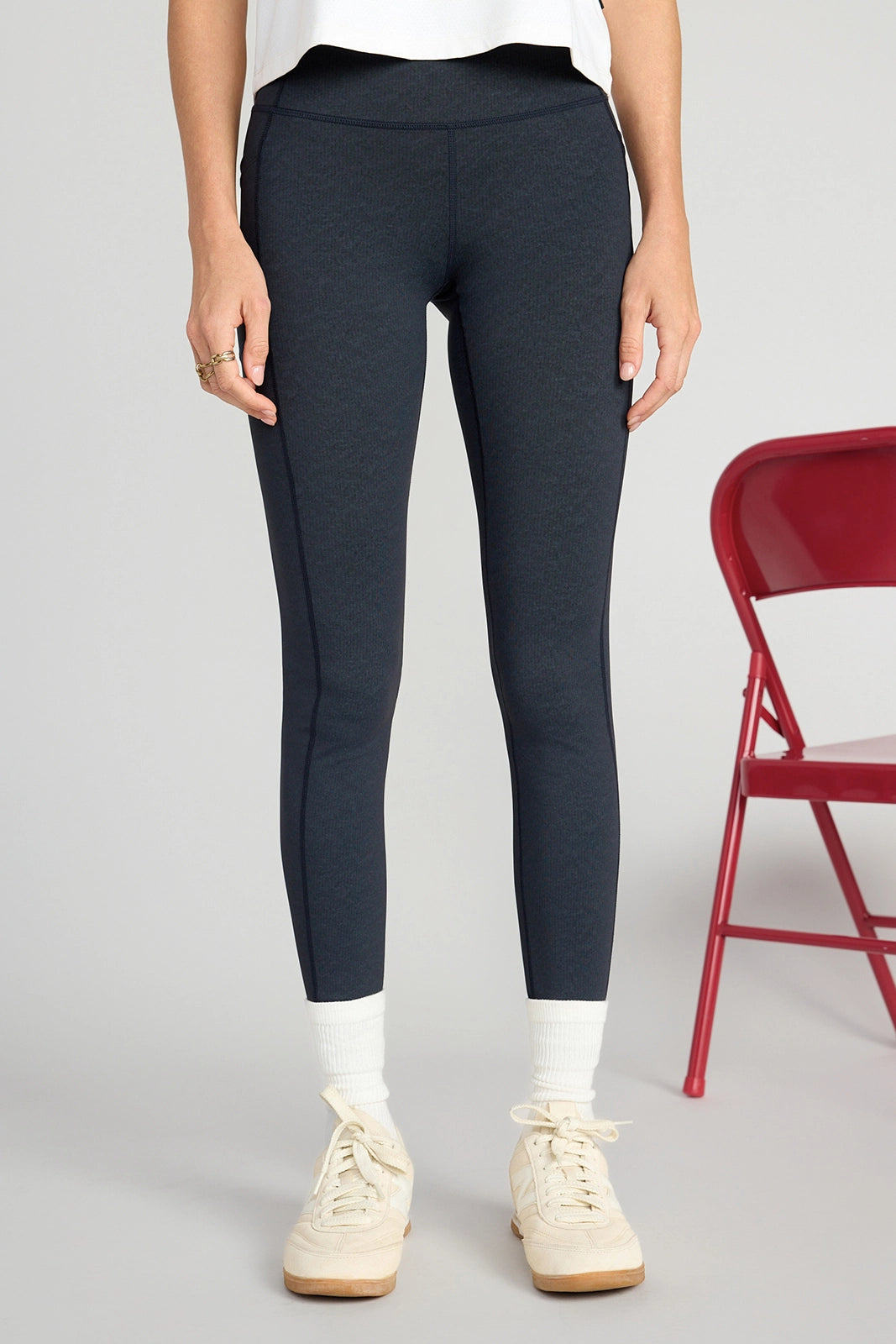 The Active GRS Certified Recycled Nylon Denim-Feel Legging - Black Combo