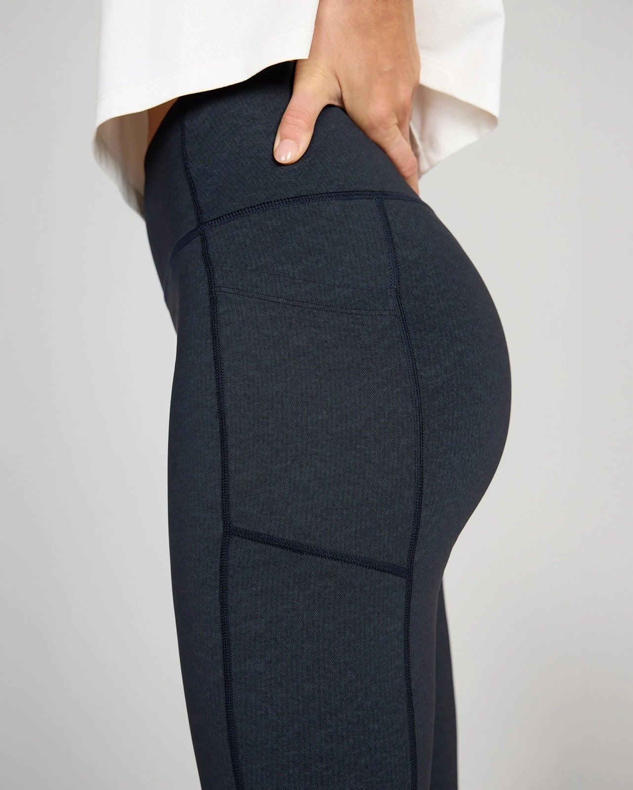 The Active GRS Certified Recycled Nylon Denim-Feel Legging - Black Combo