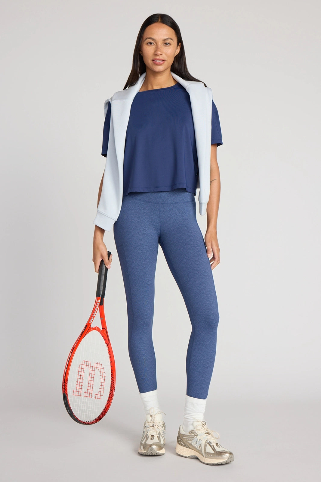 The Active GRS Certified Recycled Nylon Denim-Feel Legging - Sargasso Sea Combo