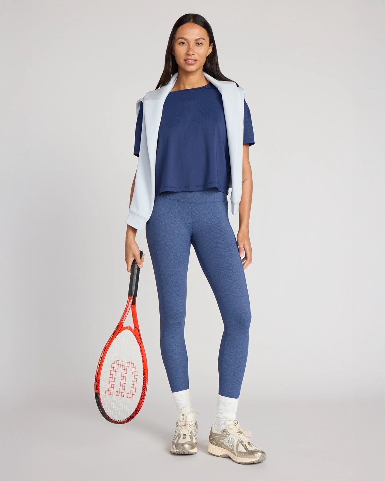 The Active GRS Certified Recycled Nylon Denim-Feel Legging - Sargasso Sea Combo