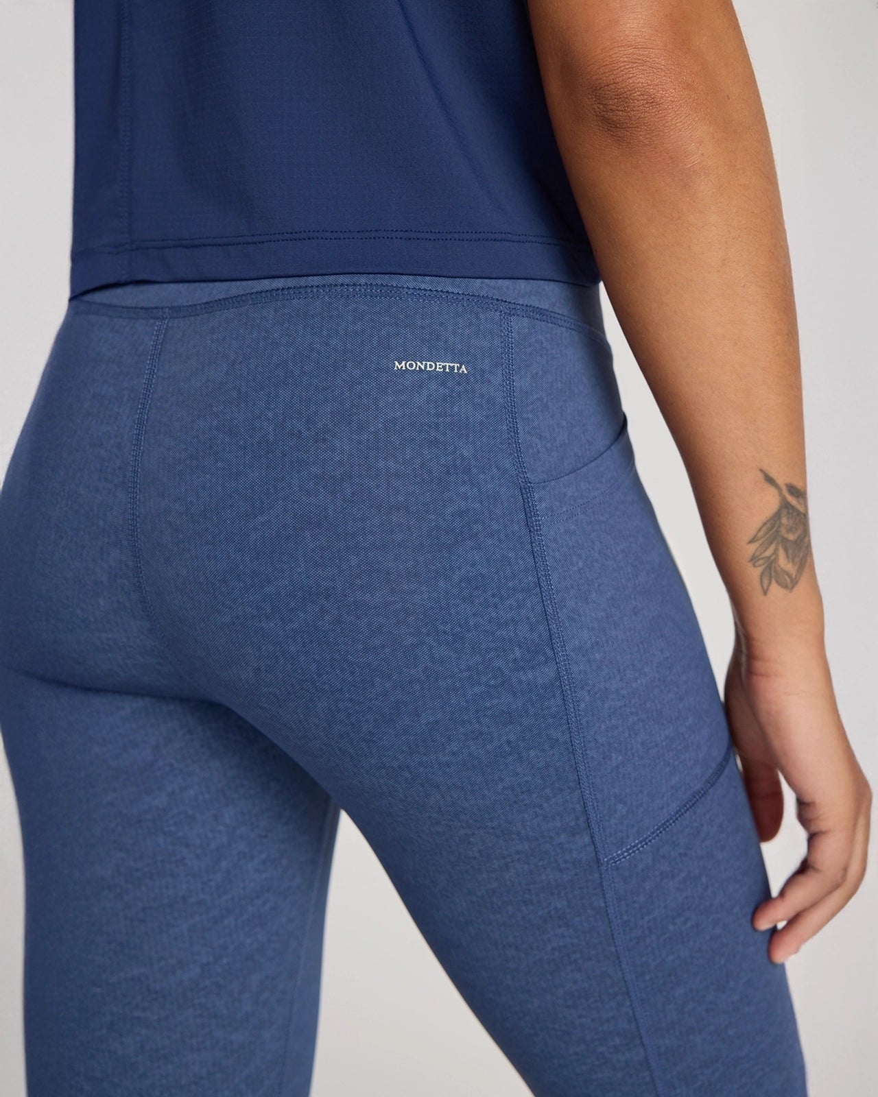 The Active GRS Certified Recycled Nylon Denim-Feel Legging - Sargasso Sea Combo