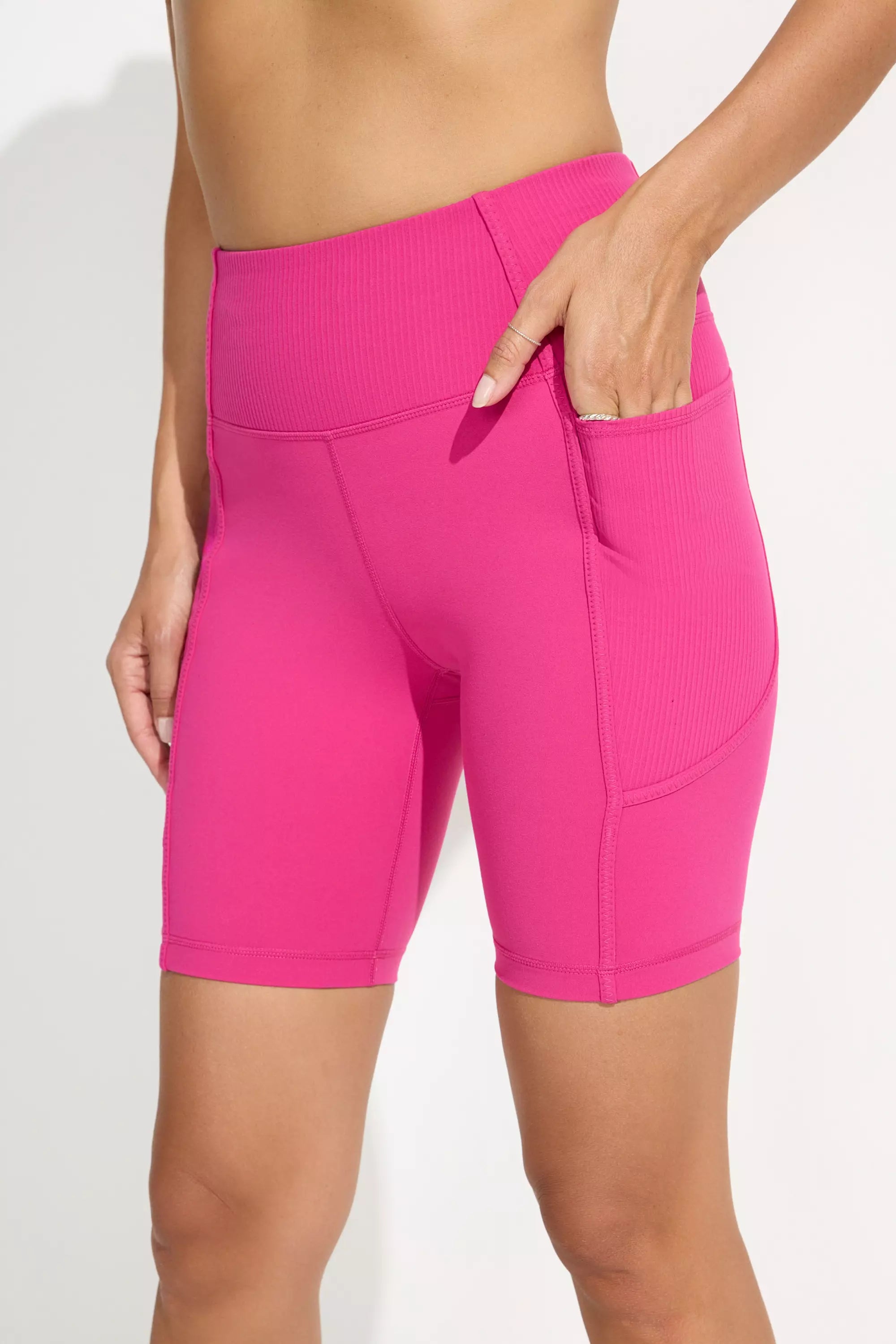 Women’s Ribbed Biker Short - Pink