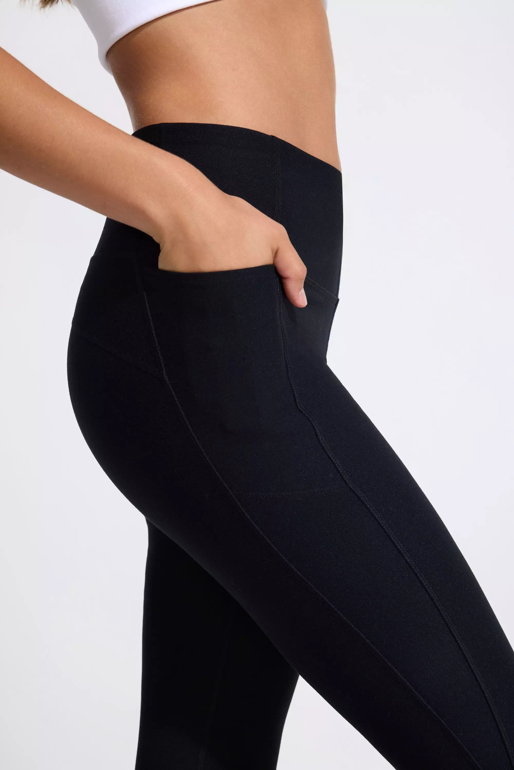 The Active Half-Moon Power Mesh GRS Certified Recycled Poly Legging - Black