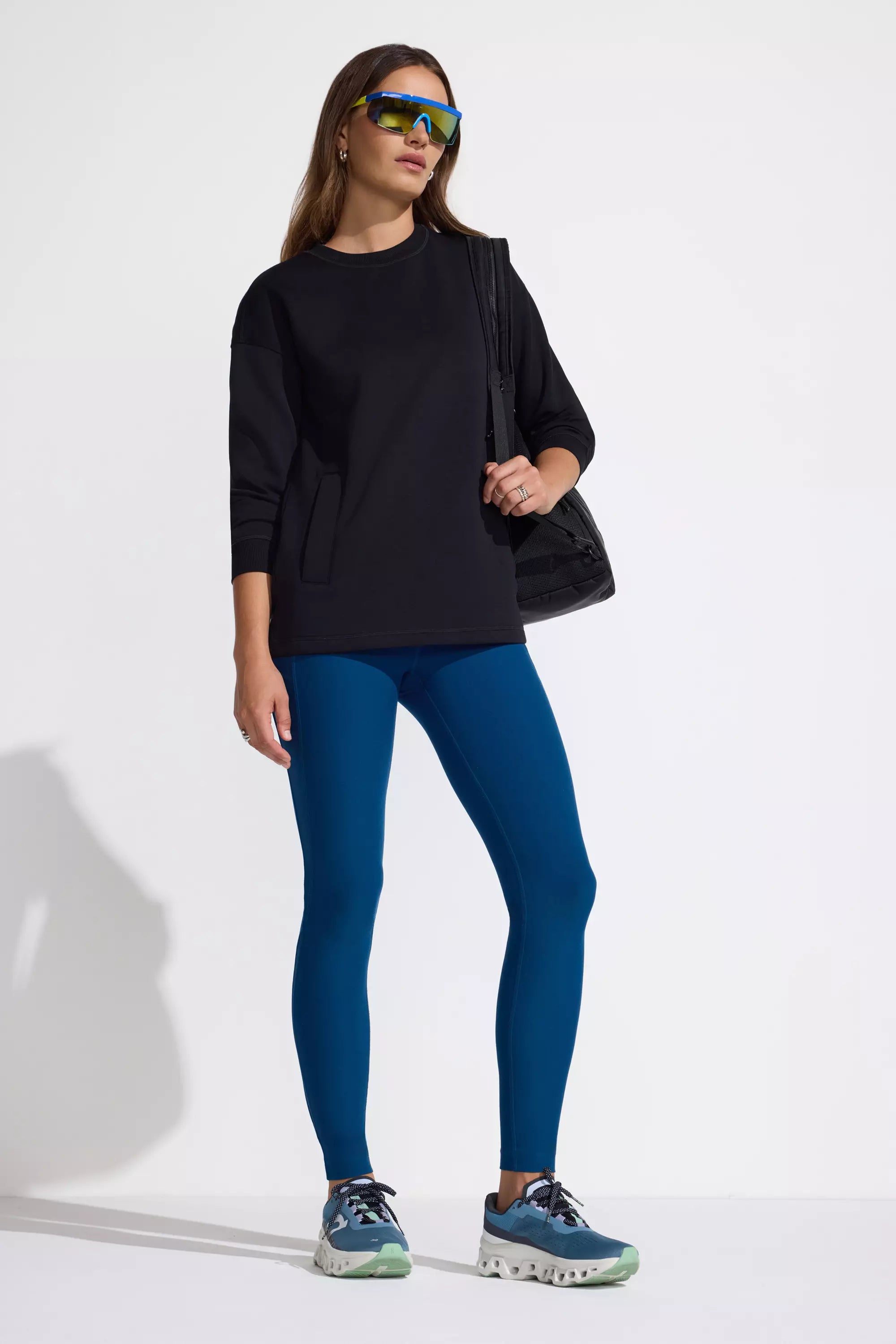 The Active Half-Moon Power Mesh GRS Certified Recycled Poly Legging - Navy