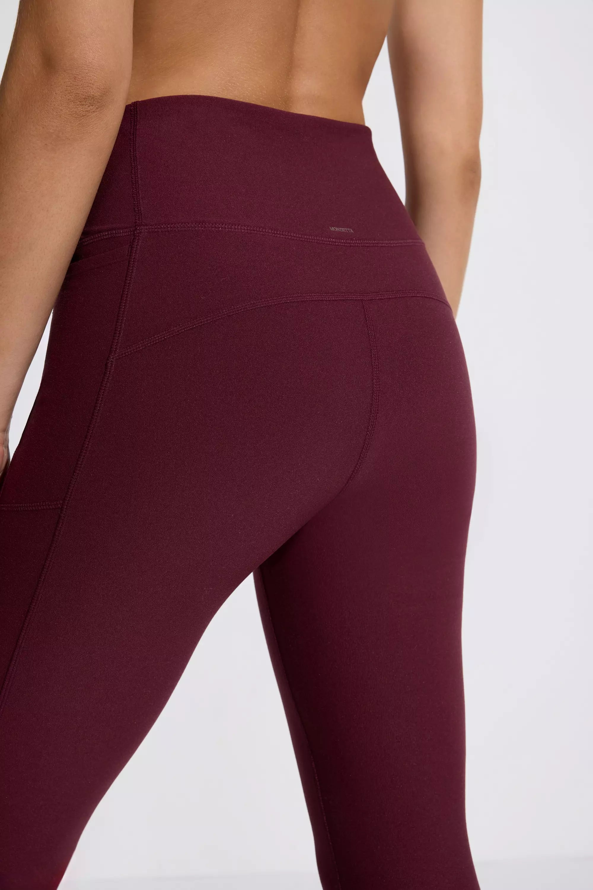 The Active Half-Moon Power Mesh GRS Certified Recycled Poly Legging - Deep Wine Red