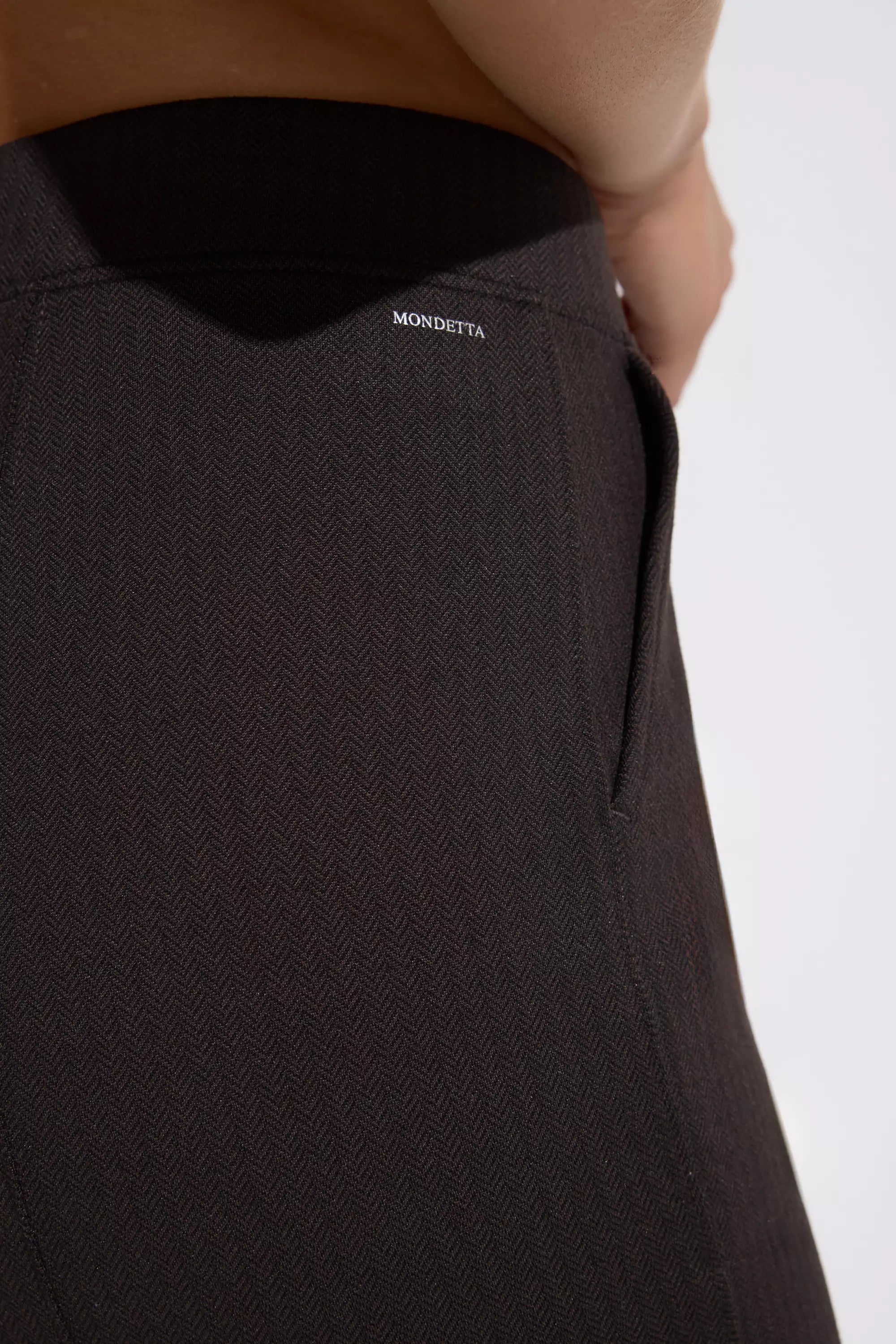 The Soft Luxe GRS Certified Recycled Poly Herringbone Pant - Brown