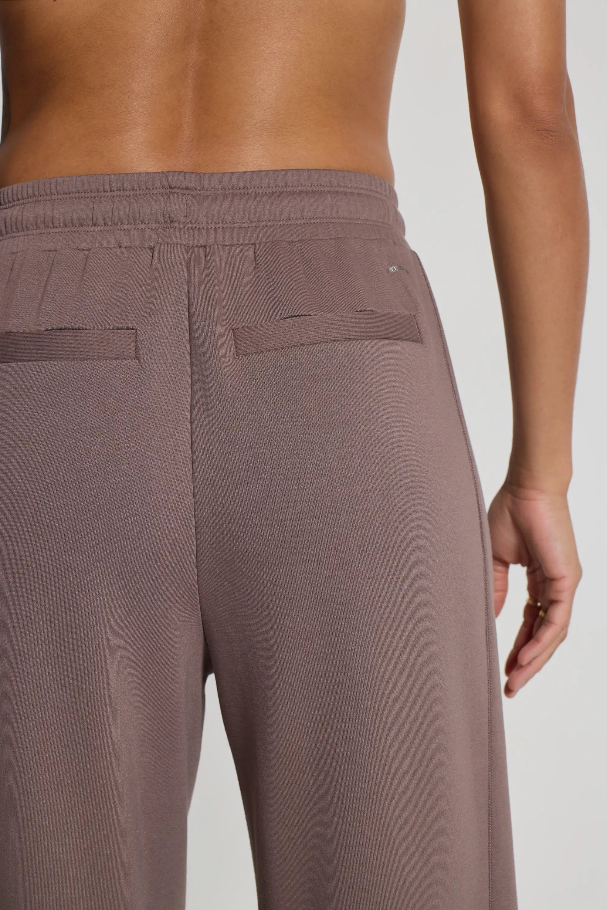 The Soft Terry GRS Certified Recycled Poly + Organic Cotton Wide Leg Pant - Iron